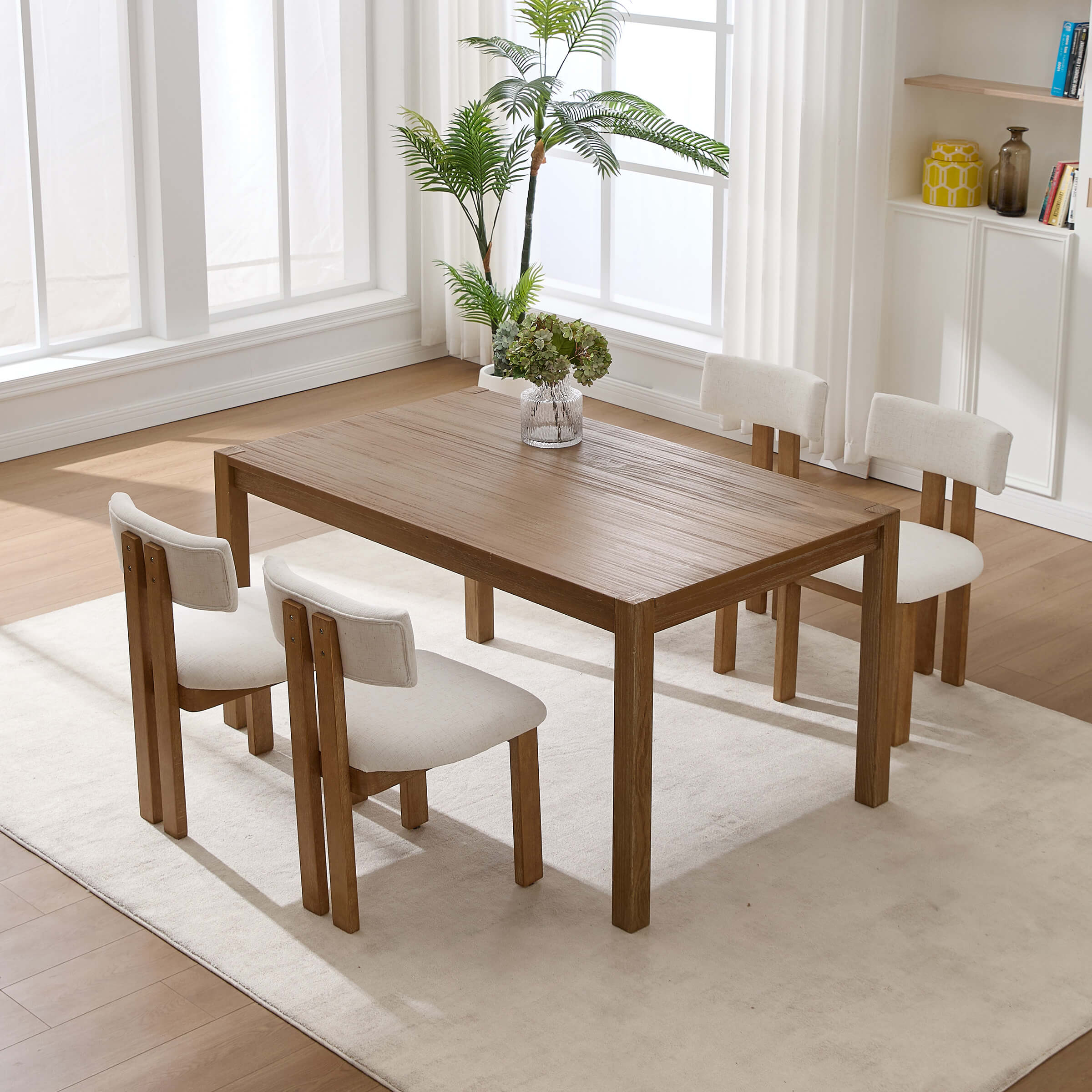 Janoray Upholstered Wooden Legs Dining Chairs Set of 2 - 10014DC