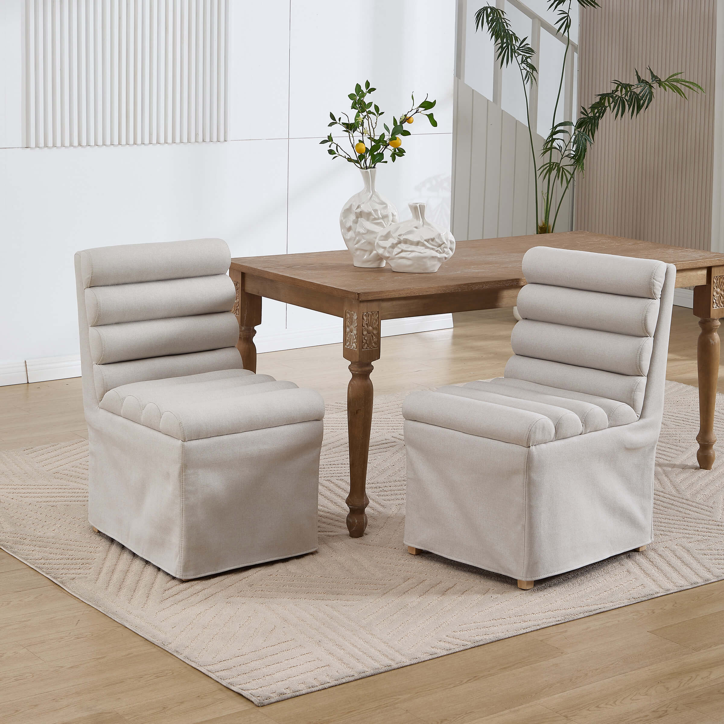 KMAX Parsons Dining Chairs Set of 2 with Cylindrical Cushion - 10127DC