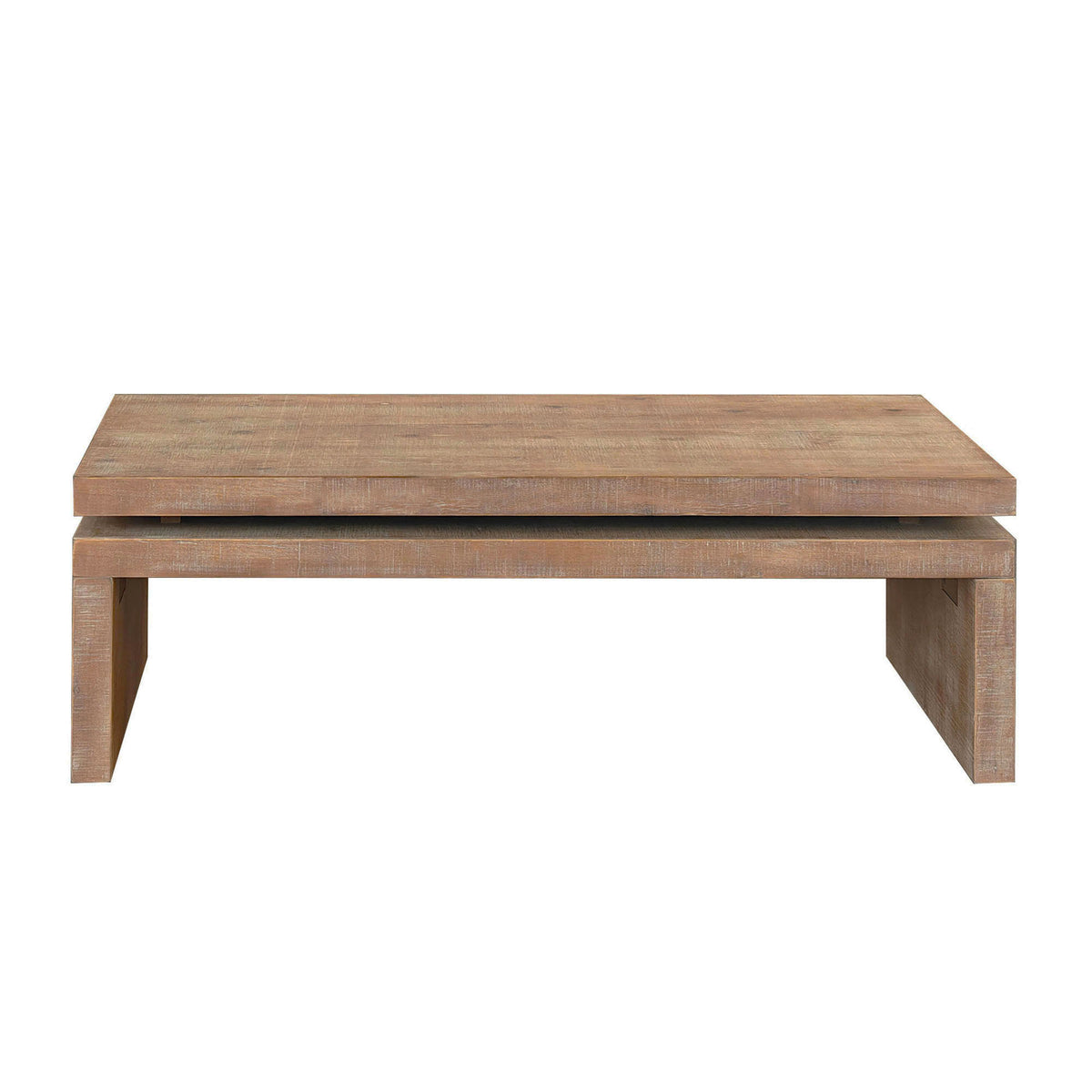 47.6" Modern Rustic Floating Top Wood Coffee Table