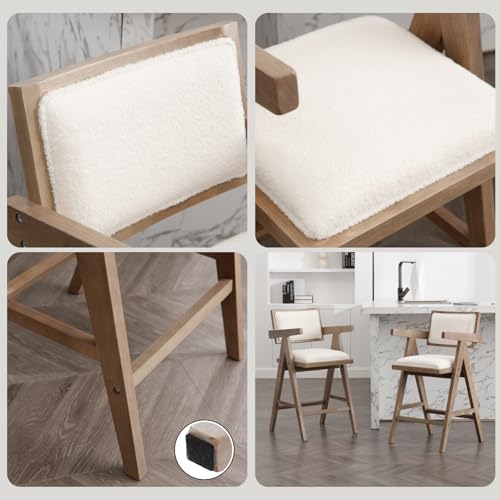 CIMOTA 26” Upholstered Linen Counter Stools Set of 2 - 5804