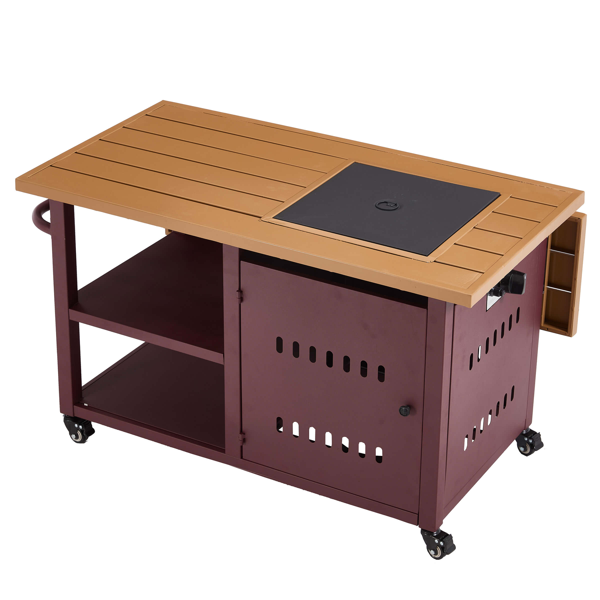 VESCASA 44" Propane Fire Pit Table with Cover Wheels - 1725FP