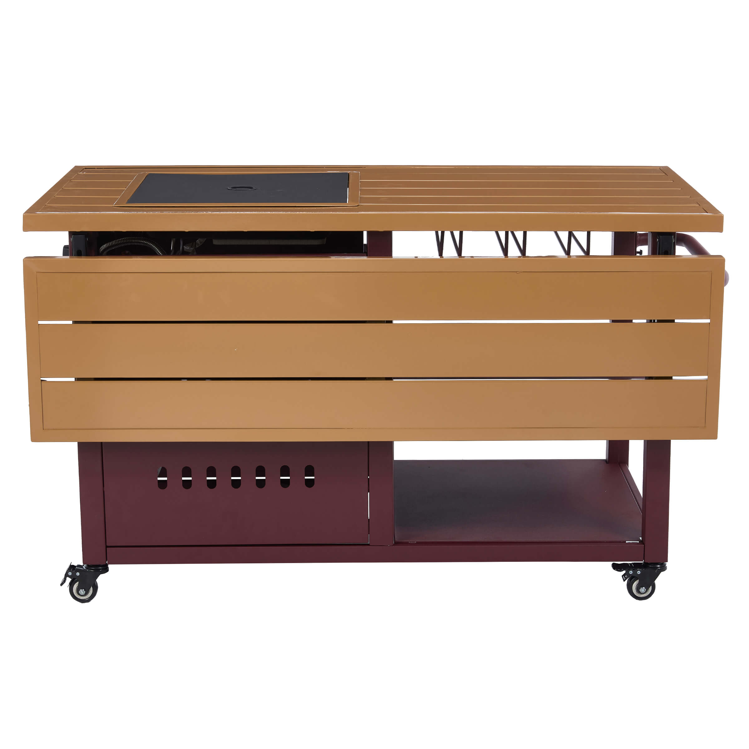 VESCASA 44" Propane Fire Pit Table with Cover Wheels - 1725FP