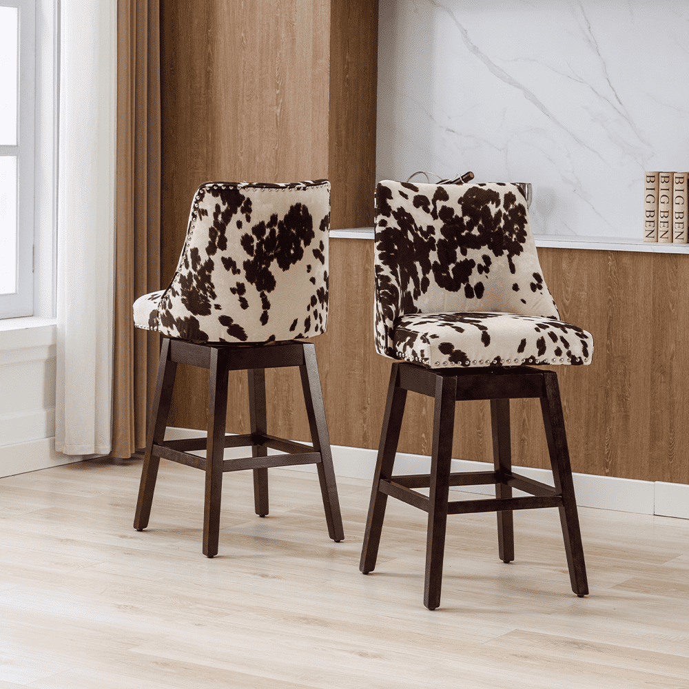 Kmax 27.5"H Mid-Century Counter Swivel Bar Stools - 6017