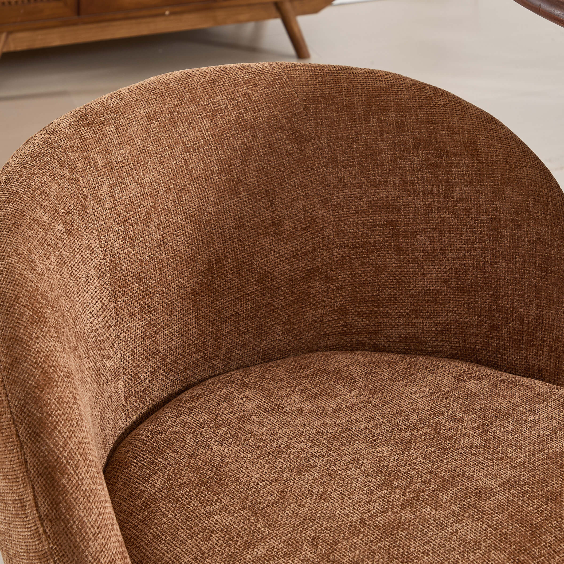 close-up of brown textured upholstery