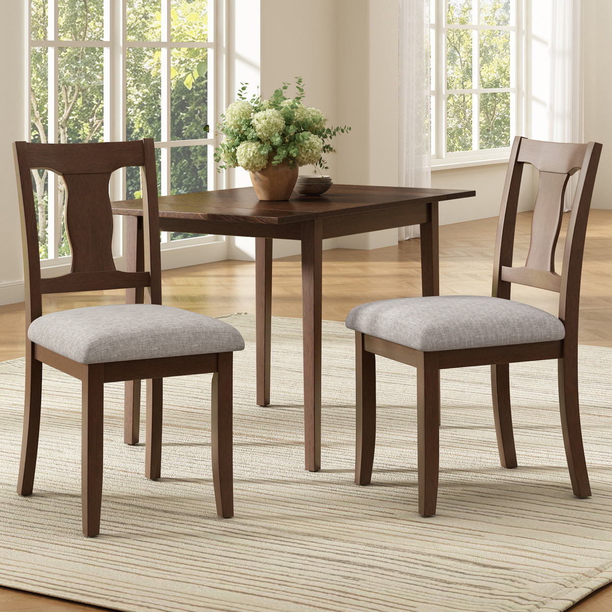 Mid-Century Queen Anne Back Chairs Dining Chairs Set of 2