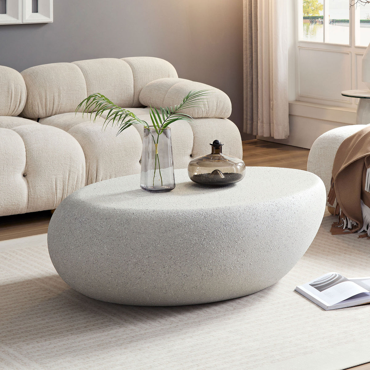 43" One-Piece Molded Fiberglass Elliptical Coffee Table