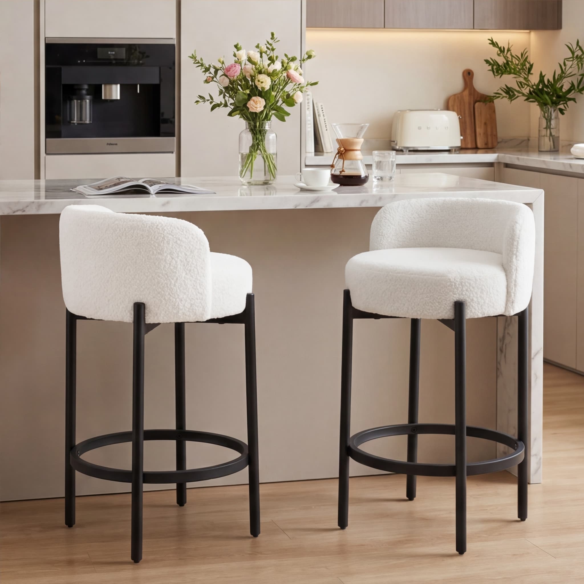 26"H Low Back Counter Stools Set of 2 - 5108CS