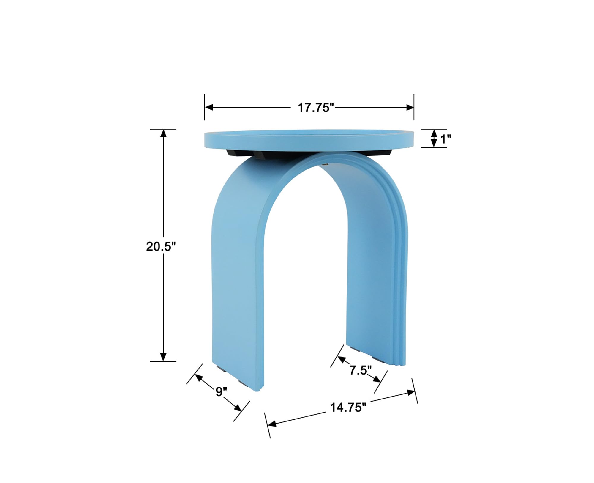Dimension diagram for round side table
