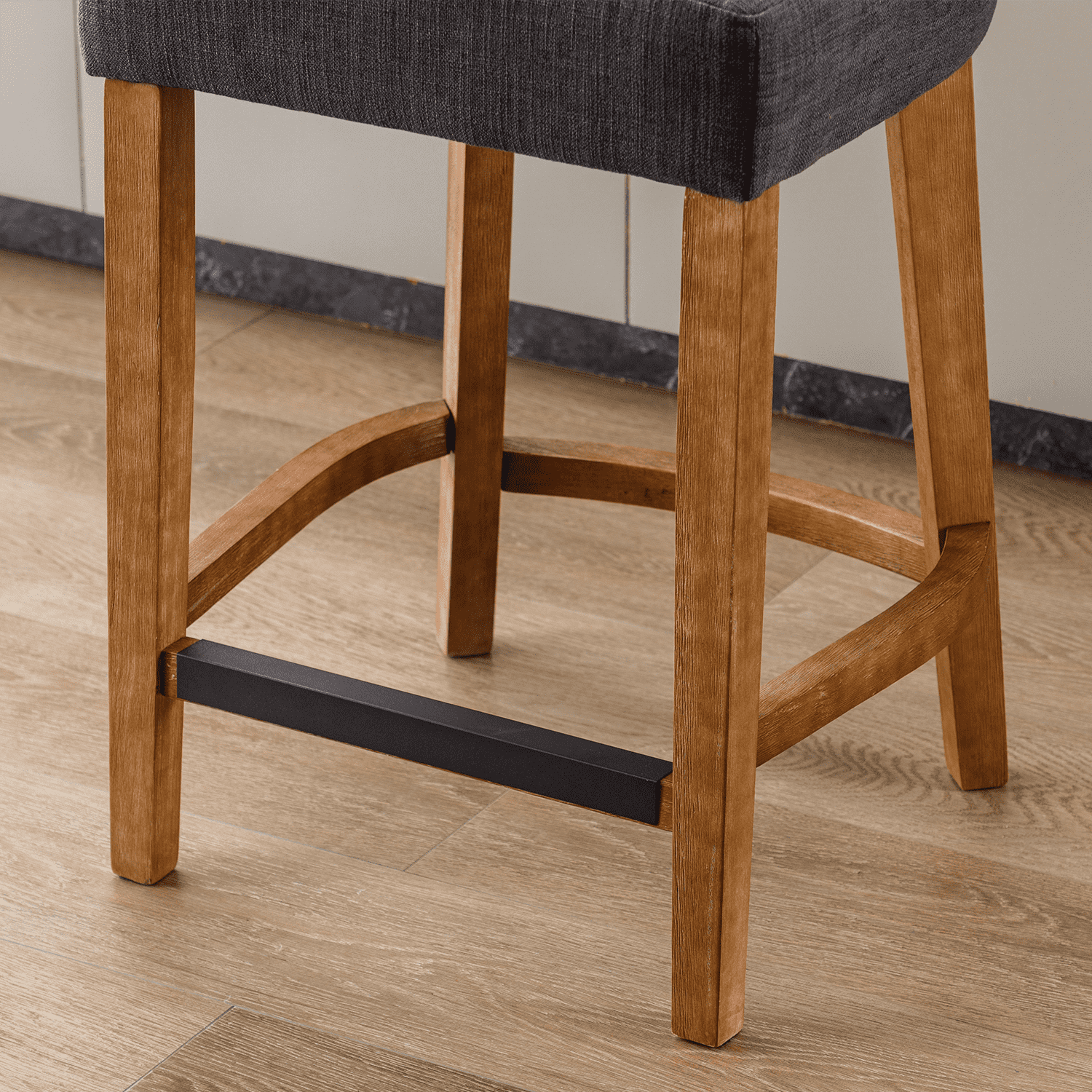 VESCASA 26"-30"H Wood Frame Counter Bar Stools Set of 2 - 5721