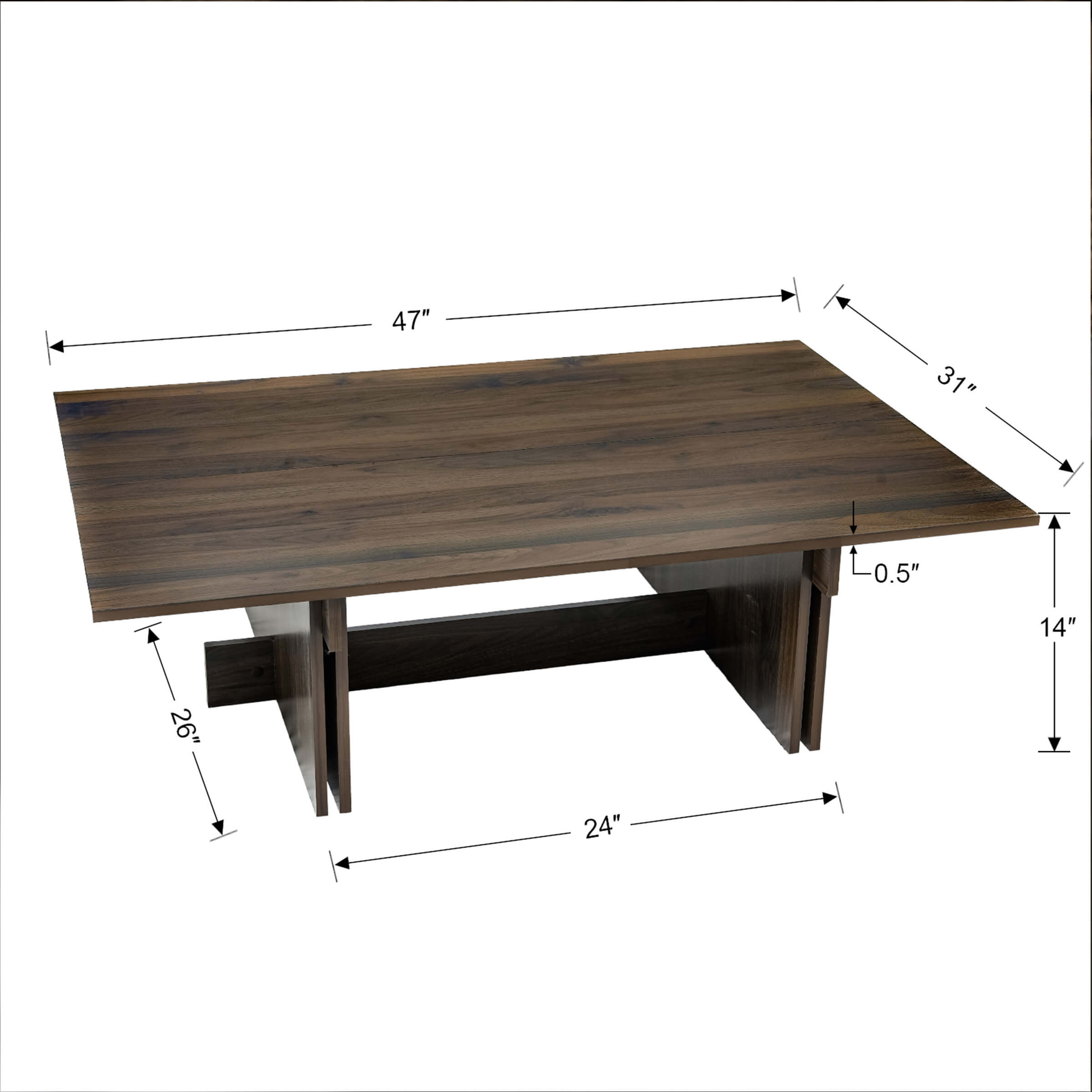 EALSON Mid Century Wood Coffee Table - 10225CT