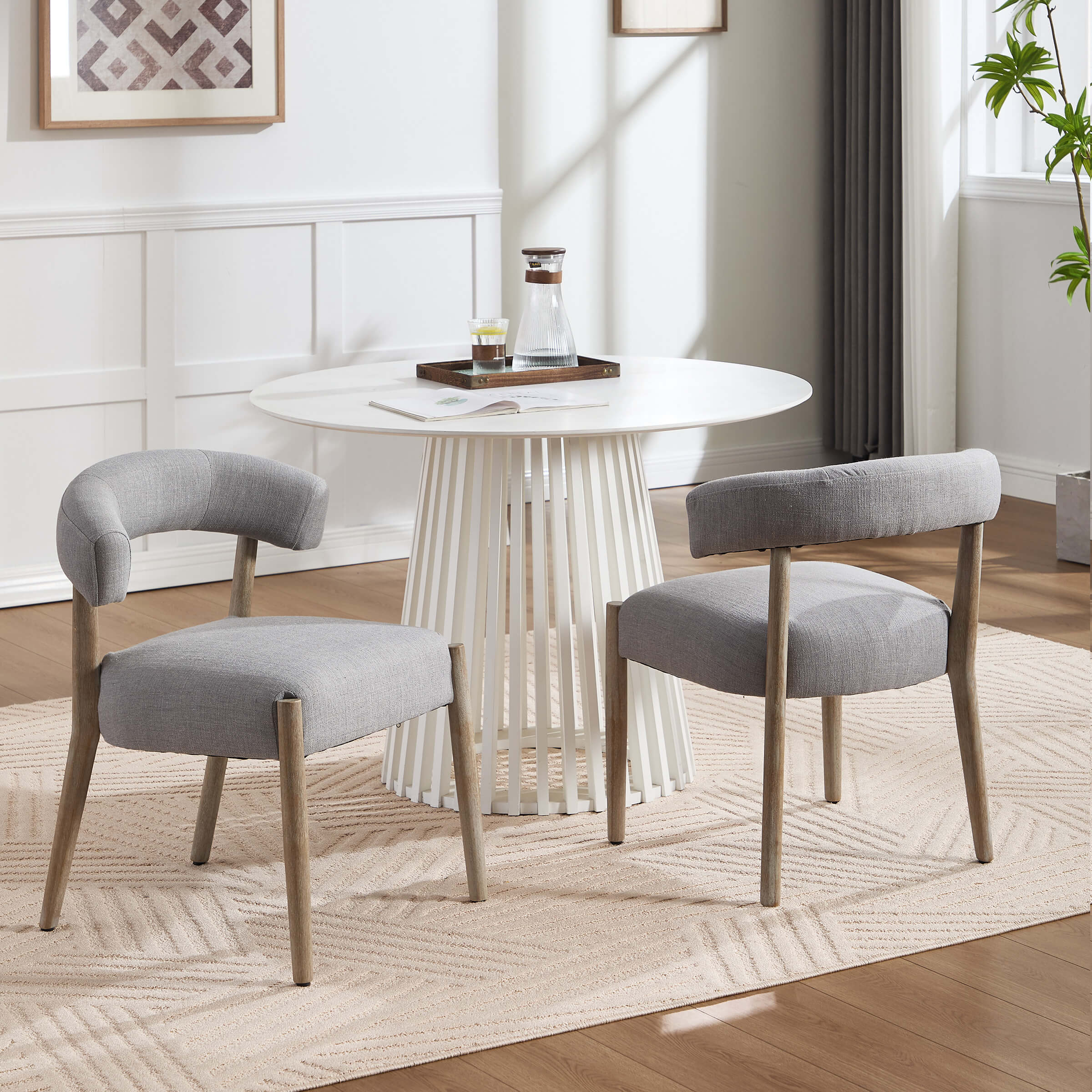 Curved Open Back Kitchen Chairs Set of 2 - 10077DC