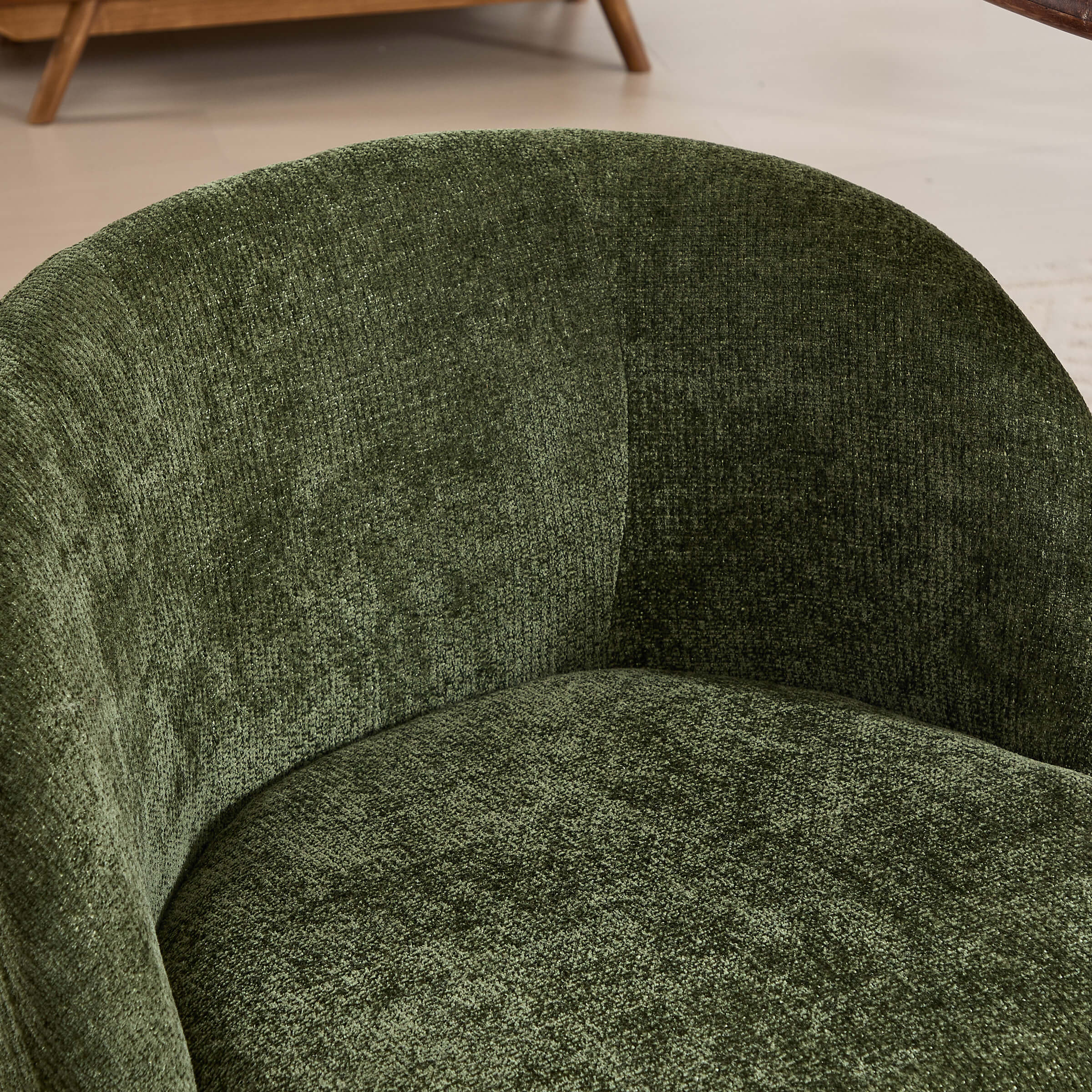 green upholstery close-up