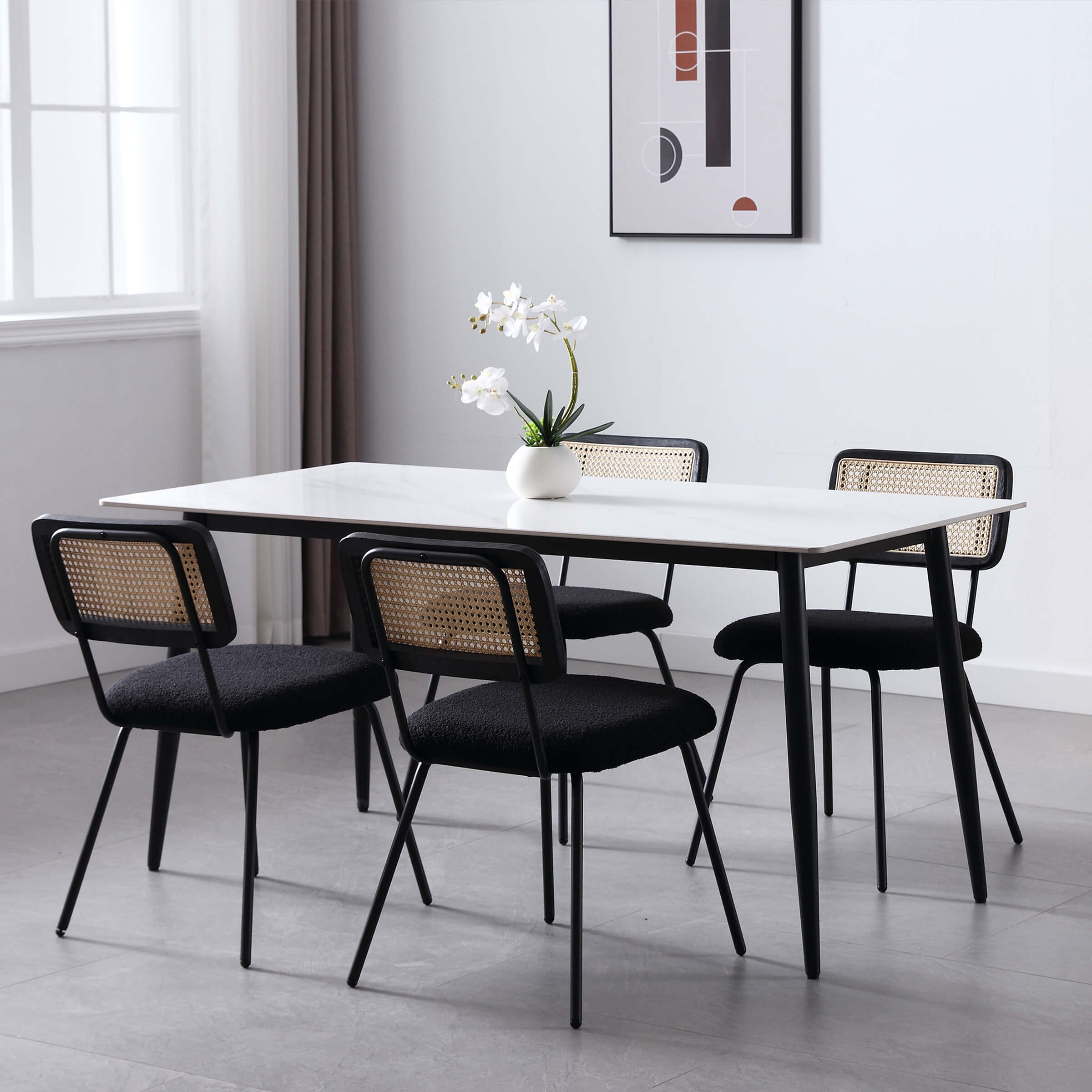 EALSON Rattan Back Dining Chairs - 5343DC