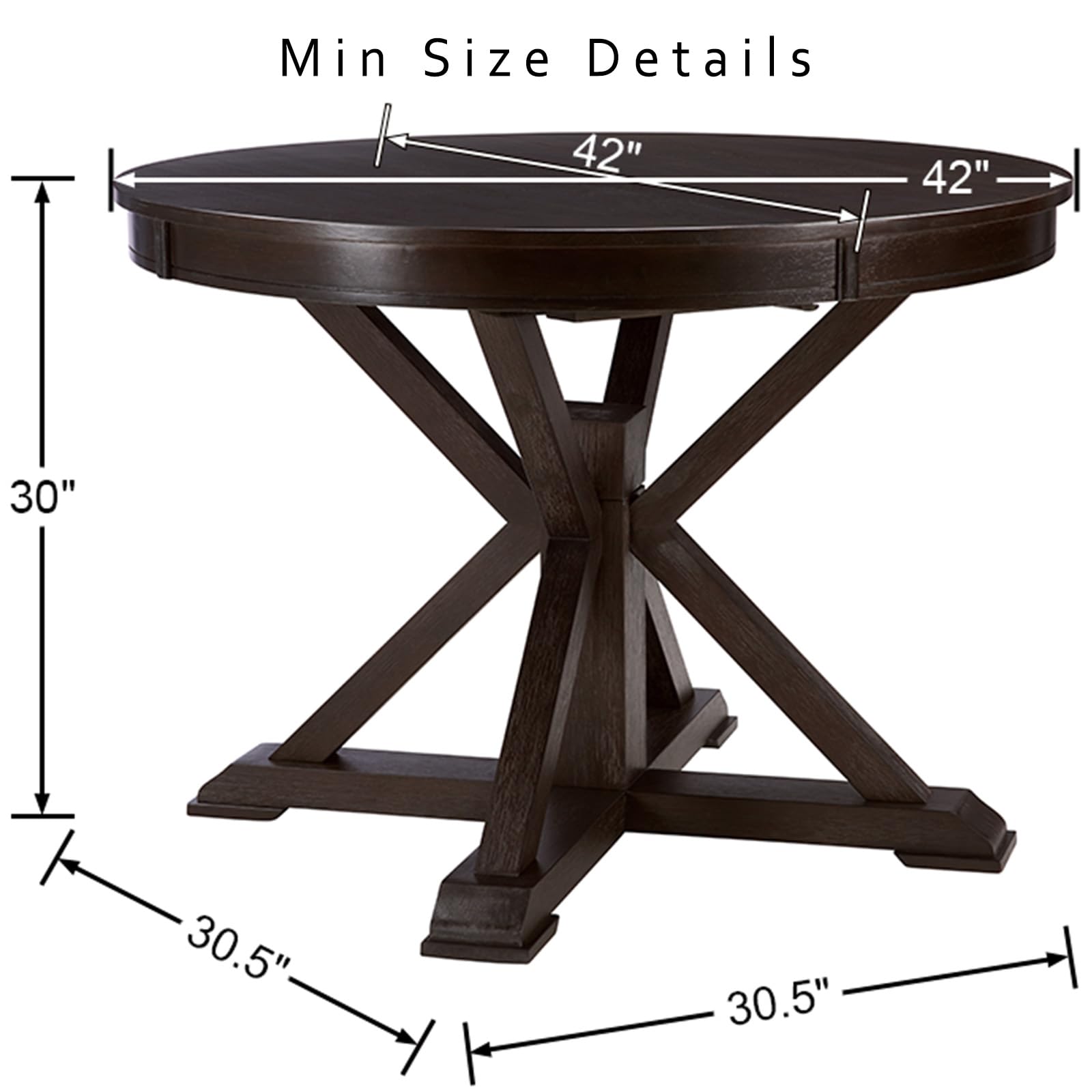Kmax 42-54 Inch Round Dining Table - 22191