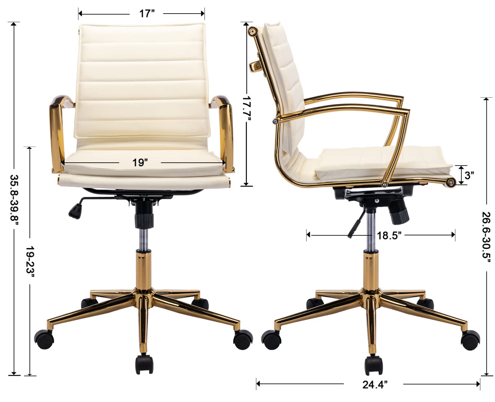 EALSON Modern Leather Office Chair with Wheels 1 PCS - X416OC
