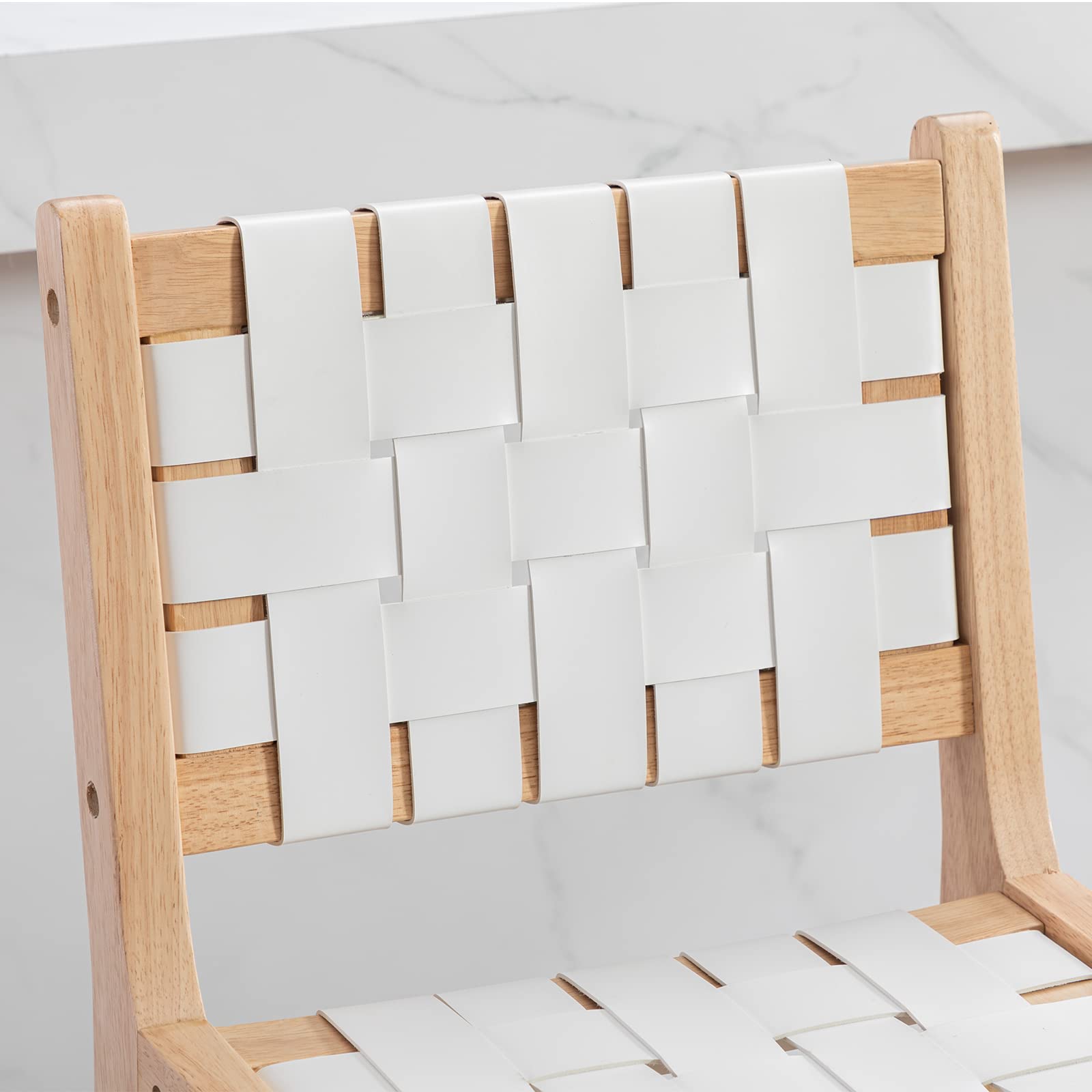 Leather Woven Strap Seat Counter Stools Set of 2 - 5703CS