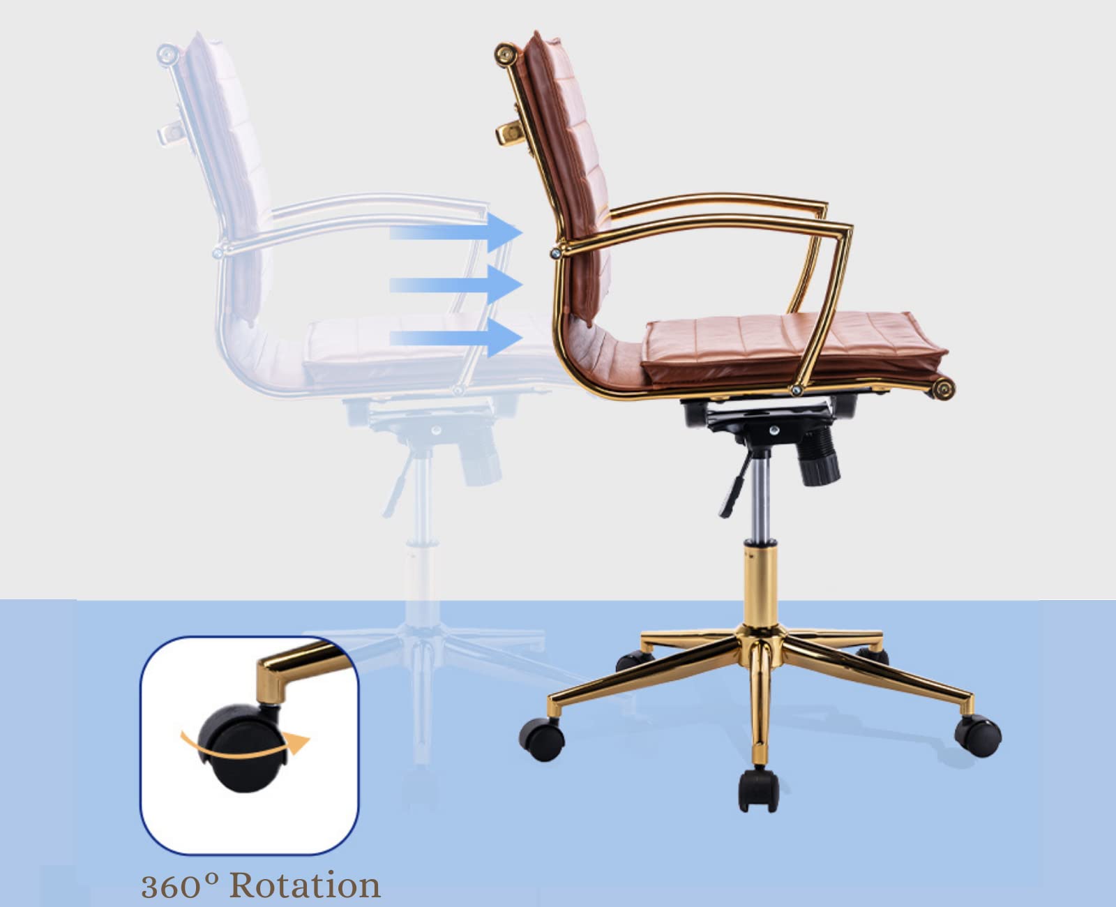 EALSON Modern Leather Office Chair with Wheels 1 PCS - X416OC