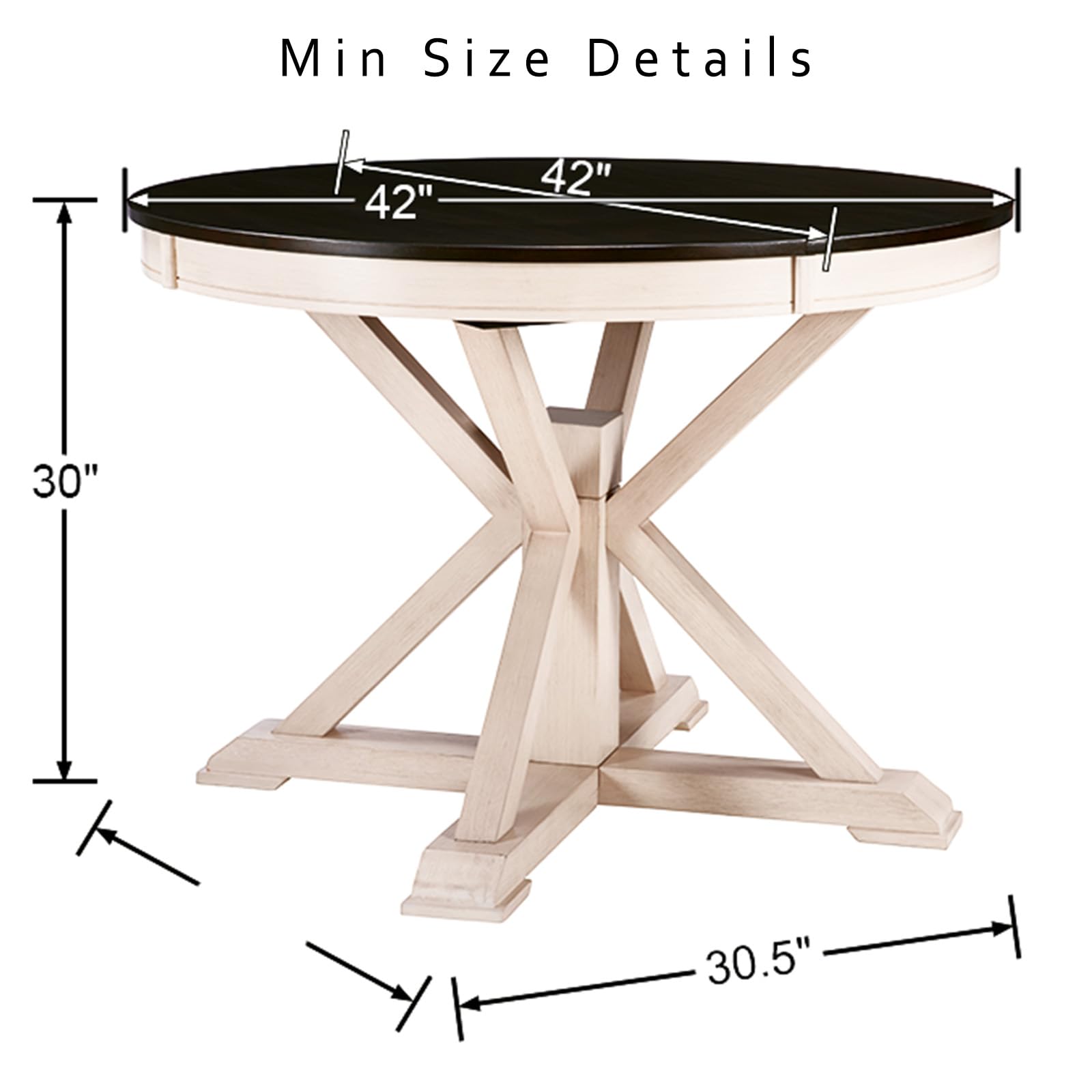 Kmax 42-54 Inch Round Dining Table - 22191