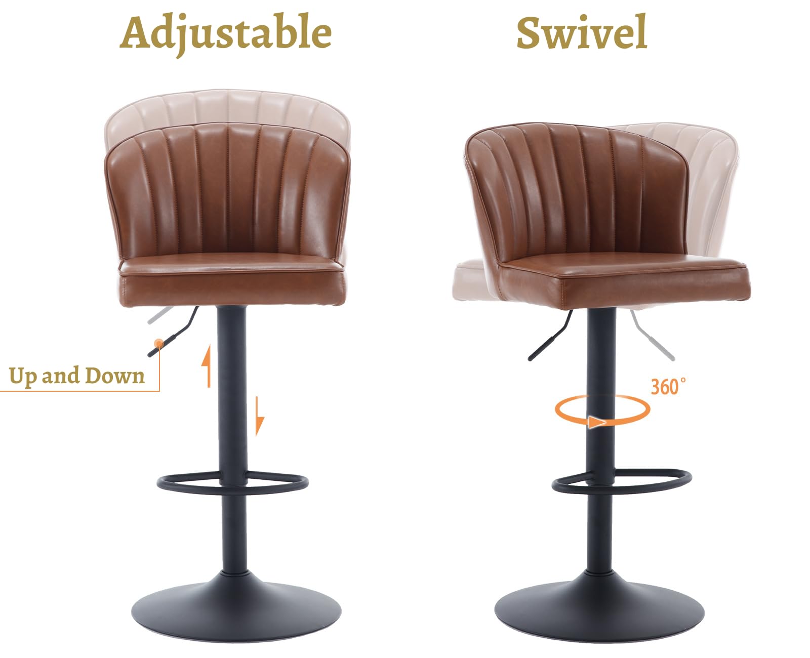 CIMOTA 25.5"H Curved Back Counter Stools Set of 2 - 8684CS