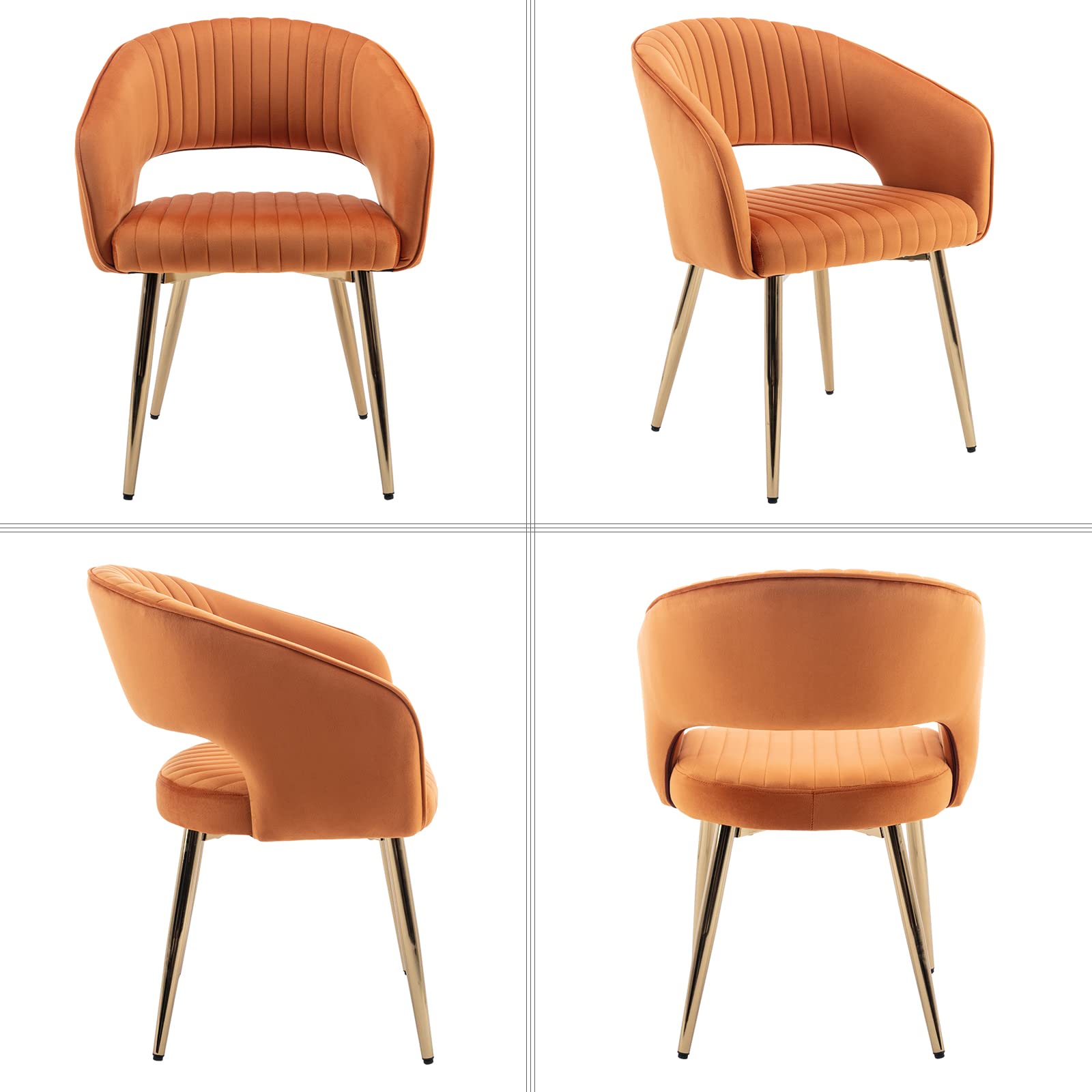 Hollow Back Modern Dining Chairs Set of 2 - 3059DC