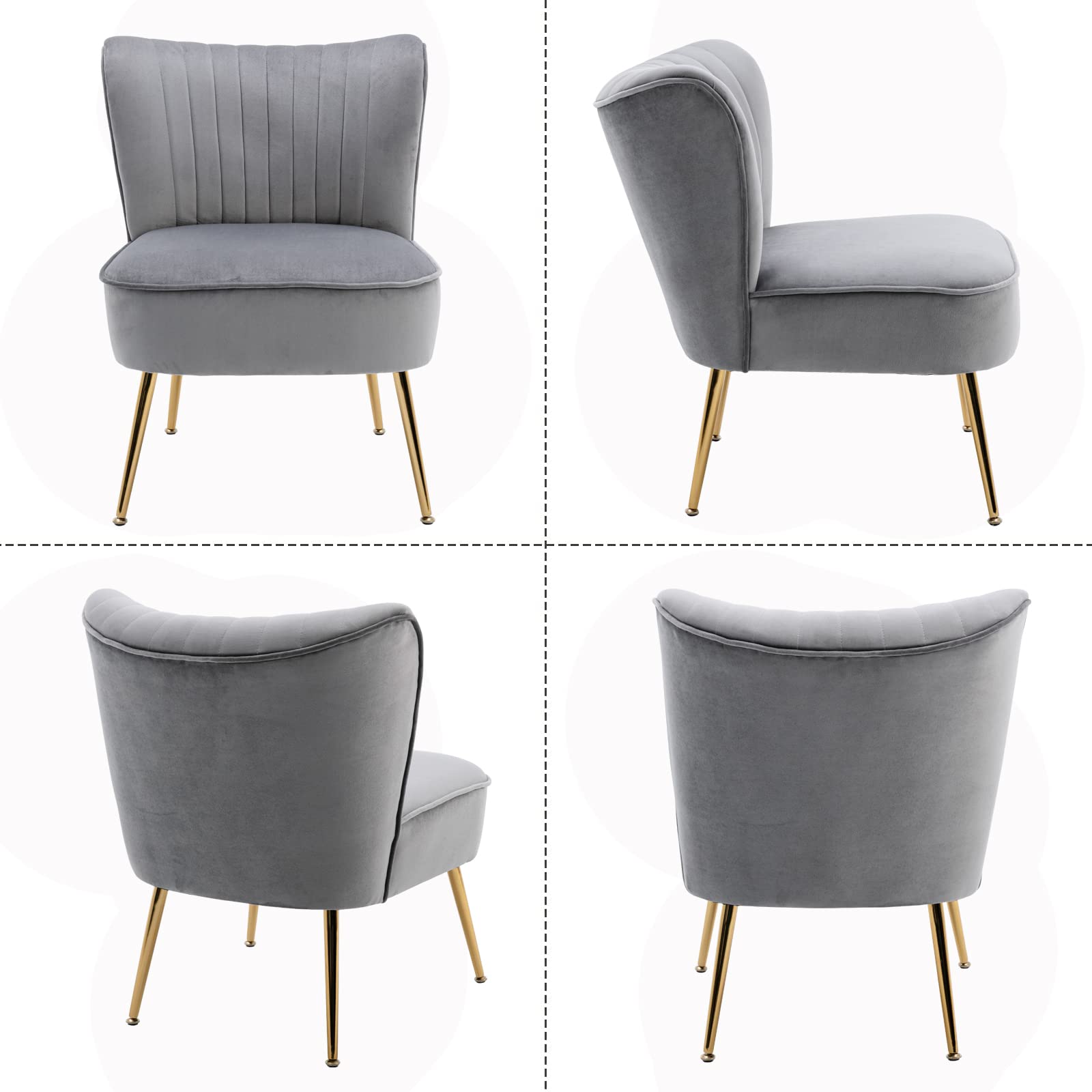 CHICAURA Mid Century Armless Accent Chair Set of 2 - XXX6AC
