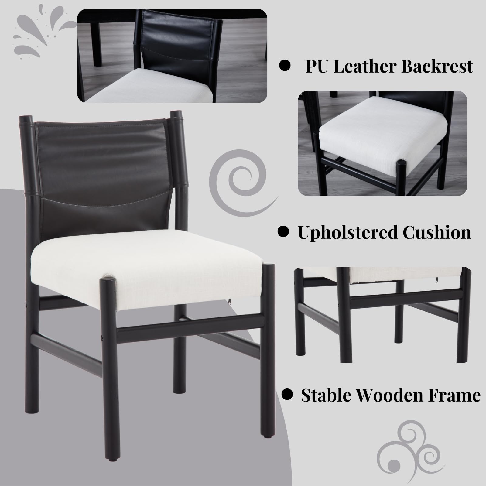Janoray Mid-Century Armless Dining Chairs Set of 2 - 10040DC
