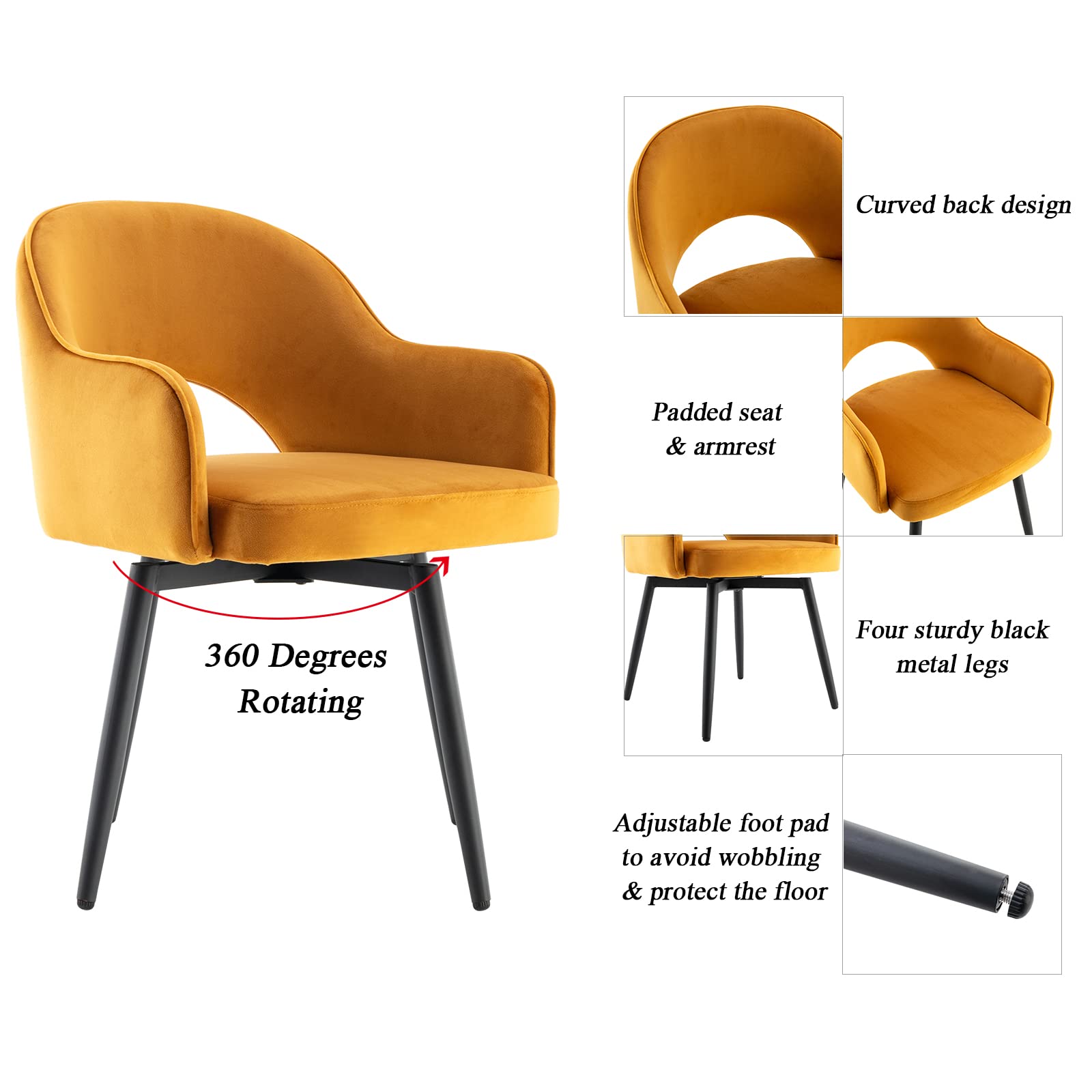 Janoray Swivel Dining Chair Set of 2 - 19027DC