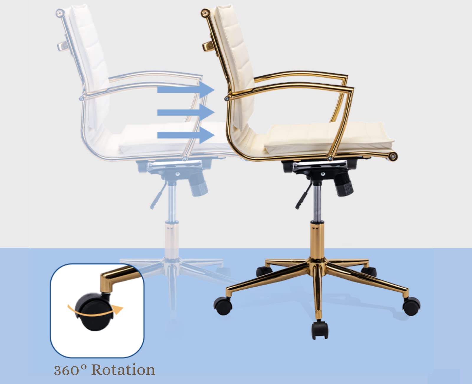 EALSON Modern Leather Office Chair with Wheels 1 PCS - X416OC