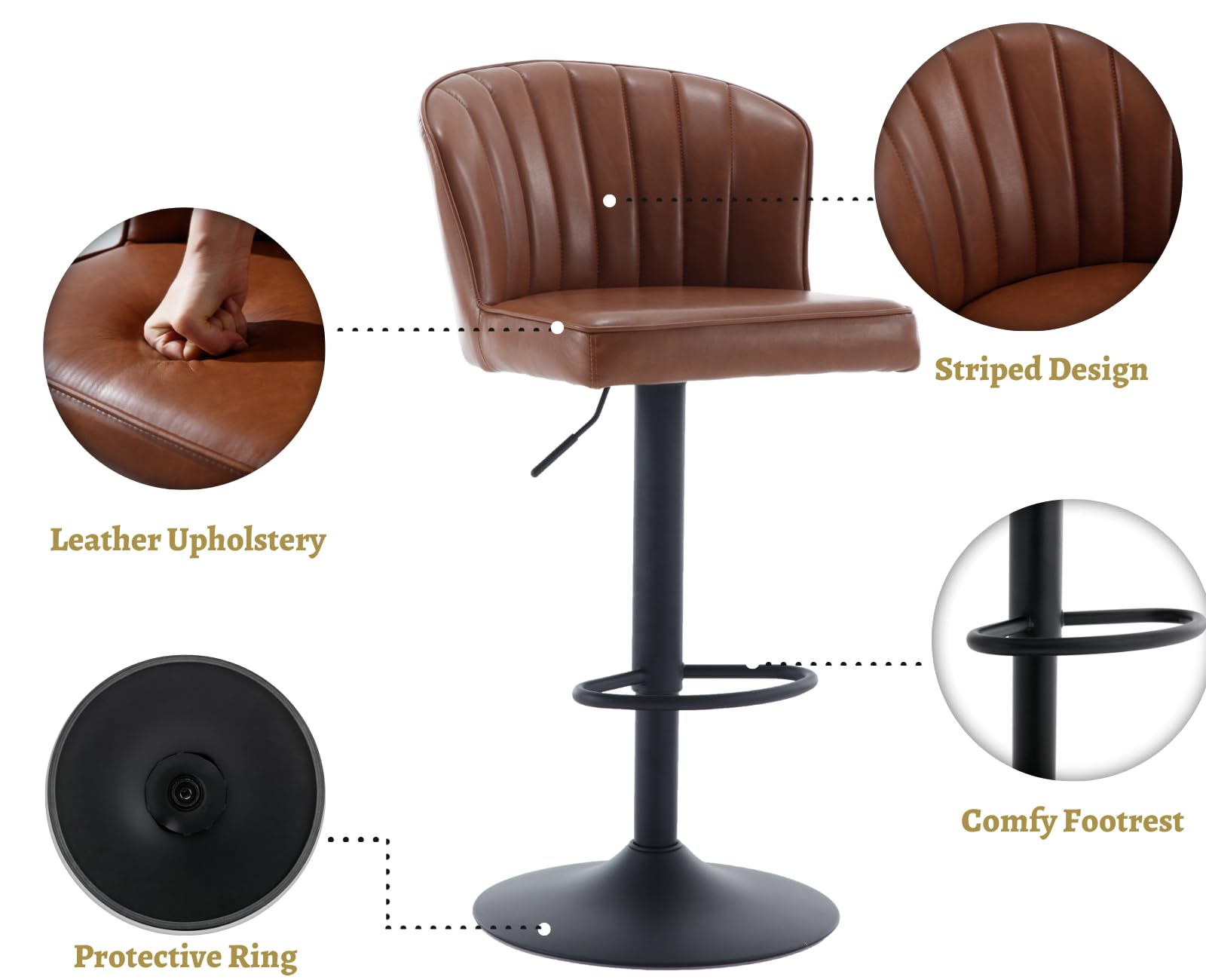 CIMOTA 25.5"H Curved Back Counter Stools Set of 2 - 8684CS