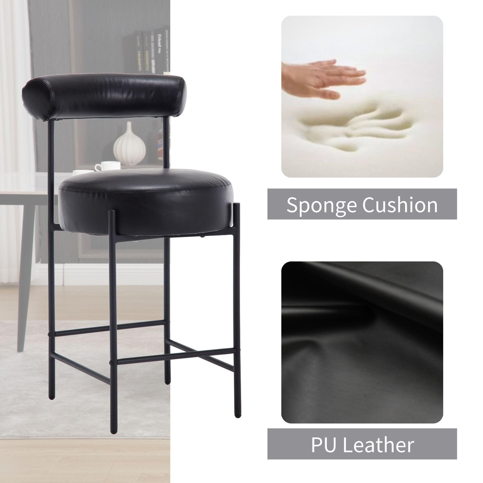 ROCITY 26"H Barrel Counter Stools Set of 2 - 11002CS