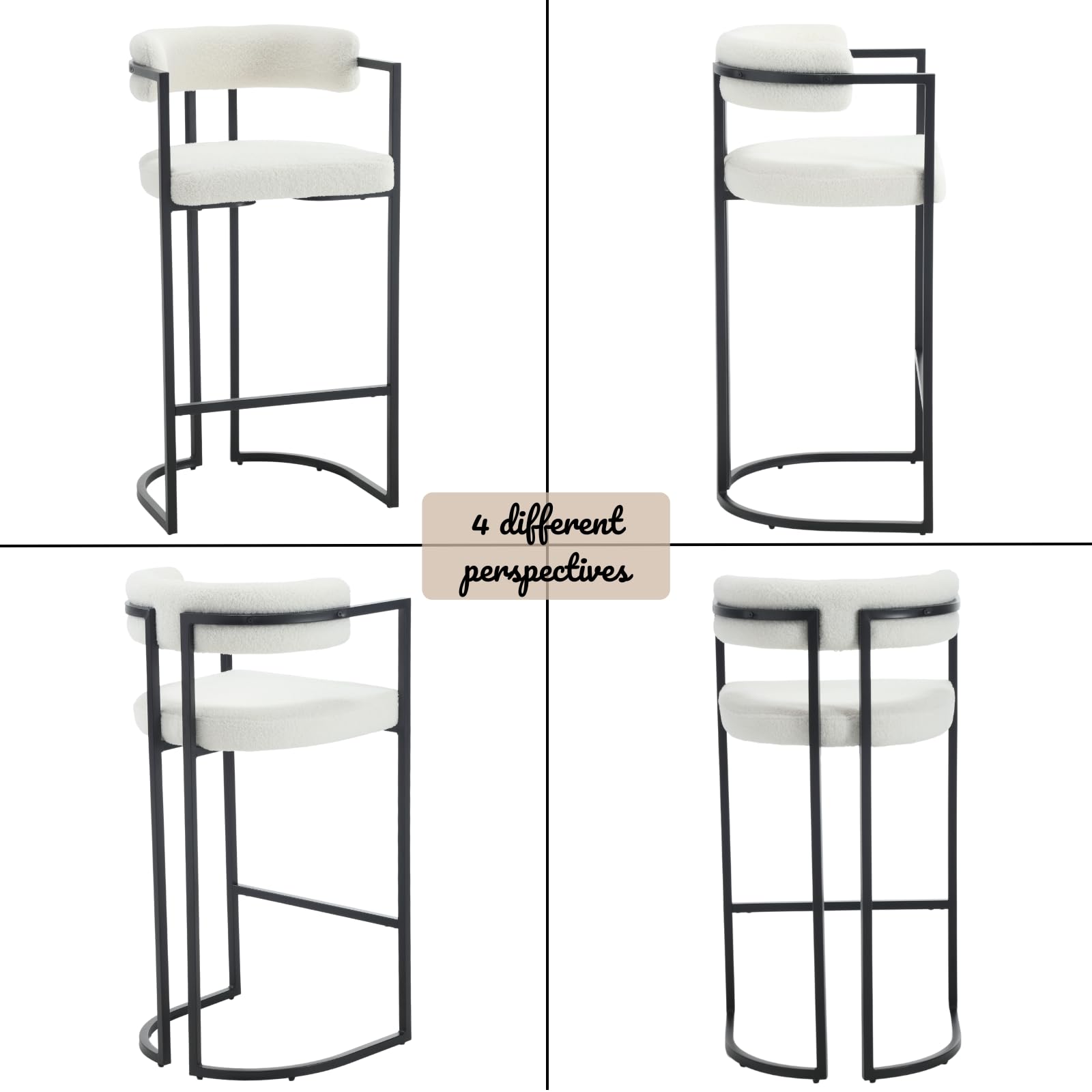 ROCITY 26"H Black Legs Counter Stools Set of 2 - X323CS