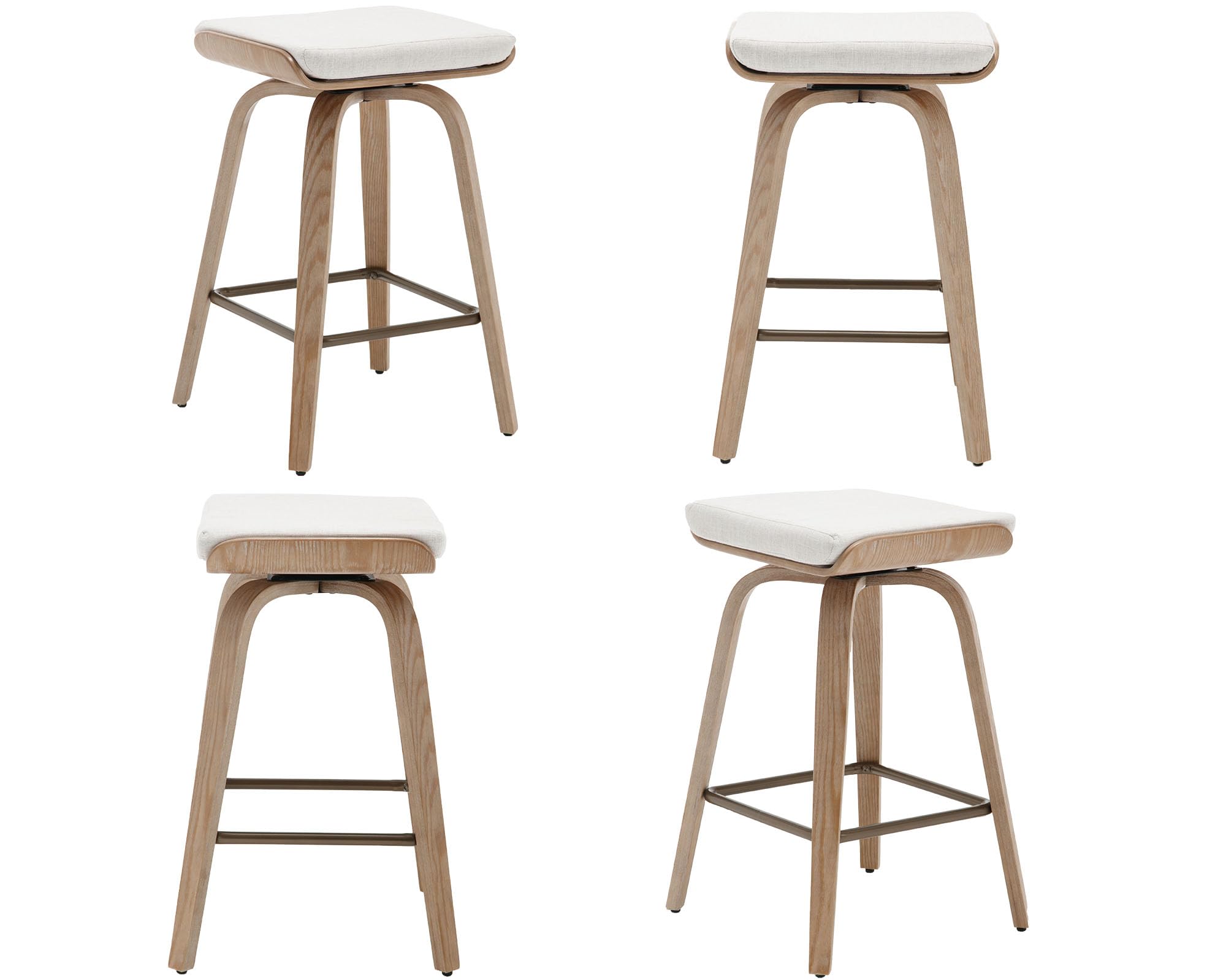 VESCASA 26" Backless Swivel Counter Stools Set of 2 - 1710CS