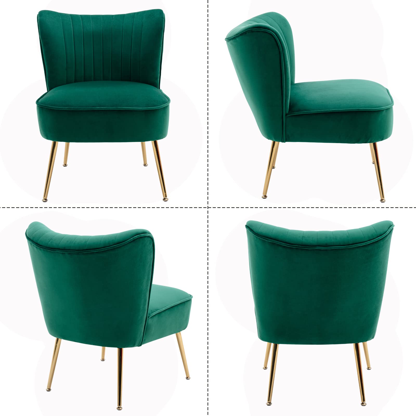 CHICAURA Mid Century Armless Accent Chair Set of 2 - XXX6AC