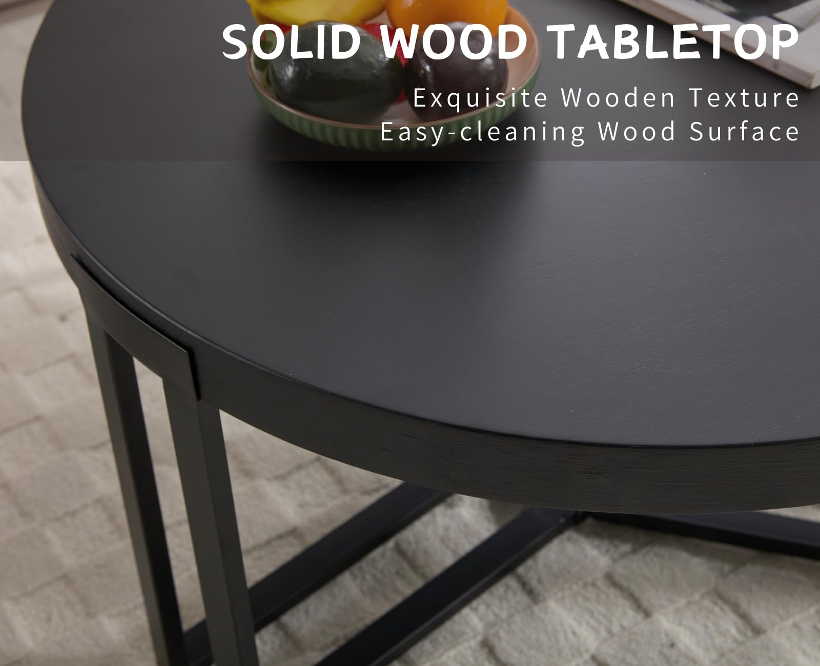 ROCITY 31.5'' Round Natural Wooden Small Circle Coffee Table - 22743