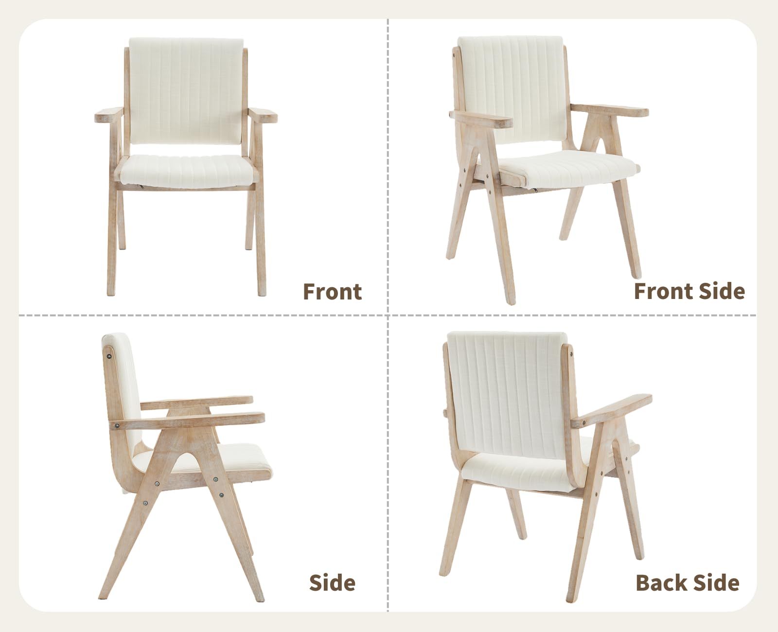 CIMOTA Farmhouse Dining Side Chairs with Arms Set of 2 - 10032