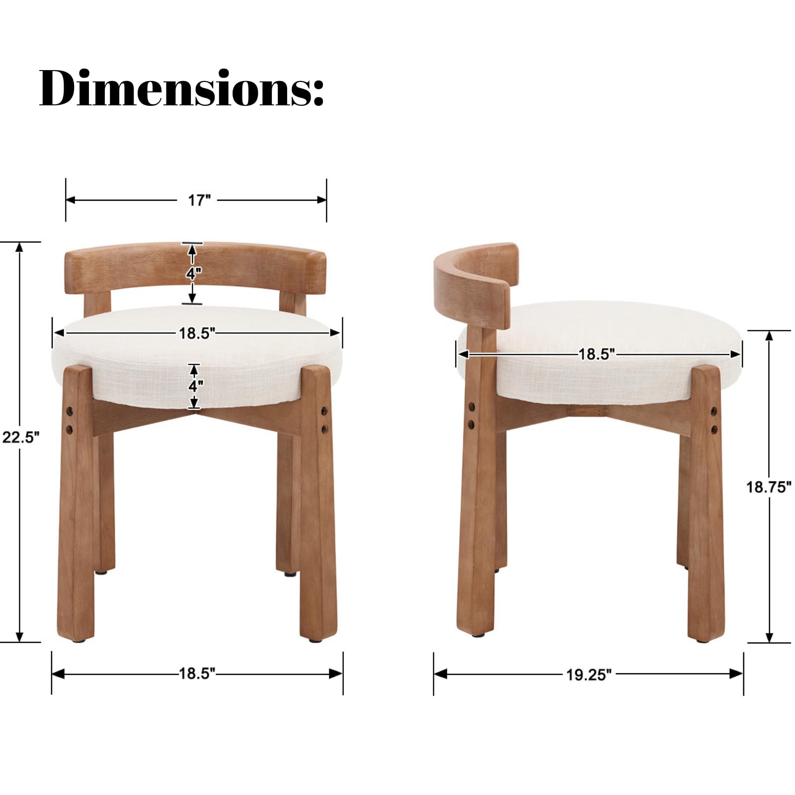 CIMOTA Modern Vanity Stools Set of 2 - 2654OT