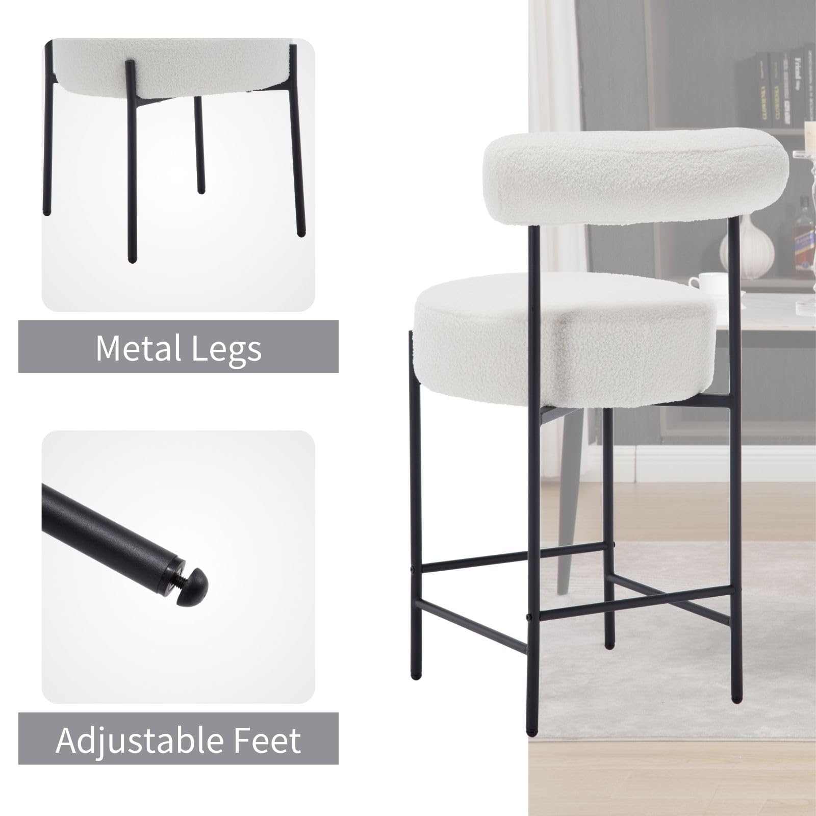 ROCITY 26"H Barrel Counter Stools Set of 2 - 11002CS