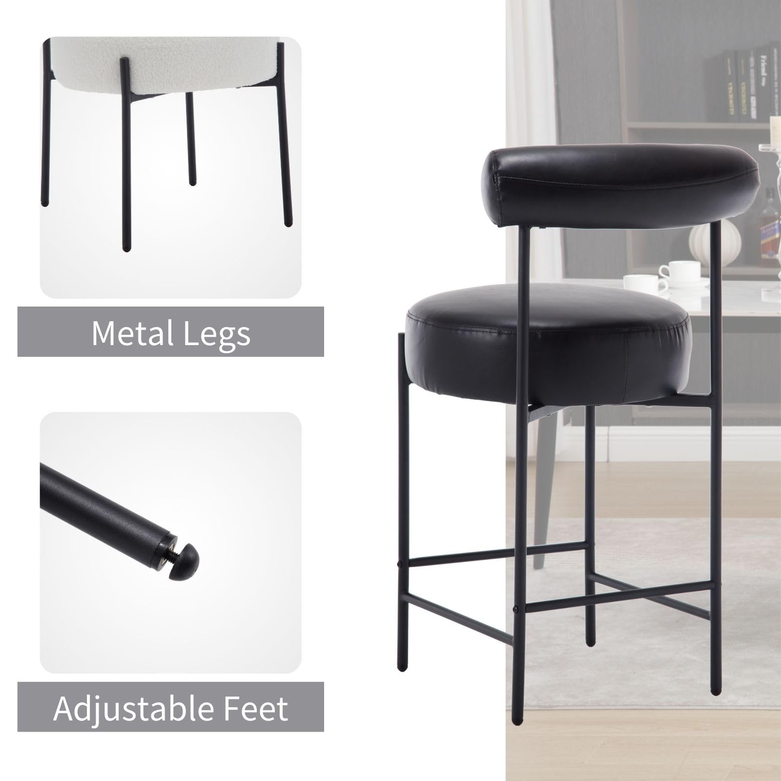 ROCITY 26"H Barrel Counter Stools Set of 2 - 11002CS