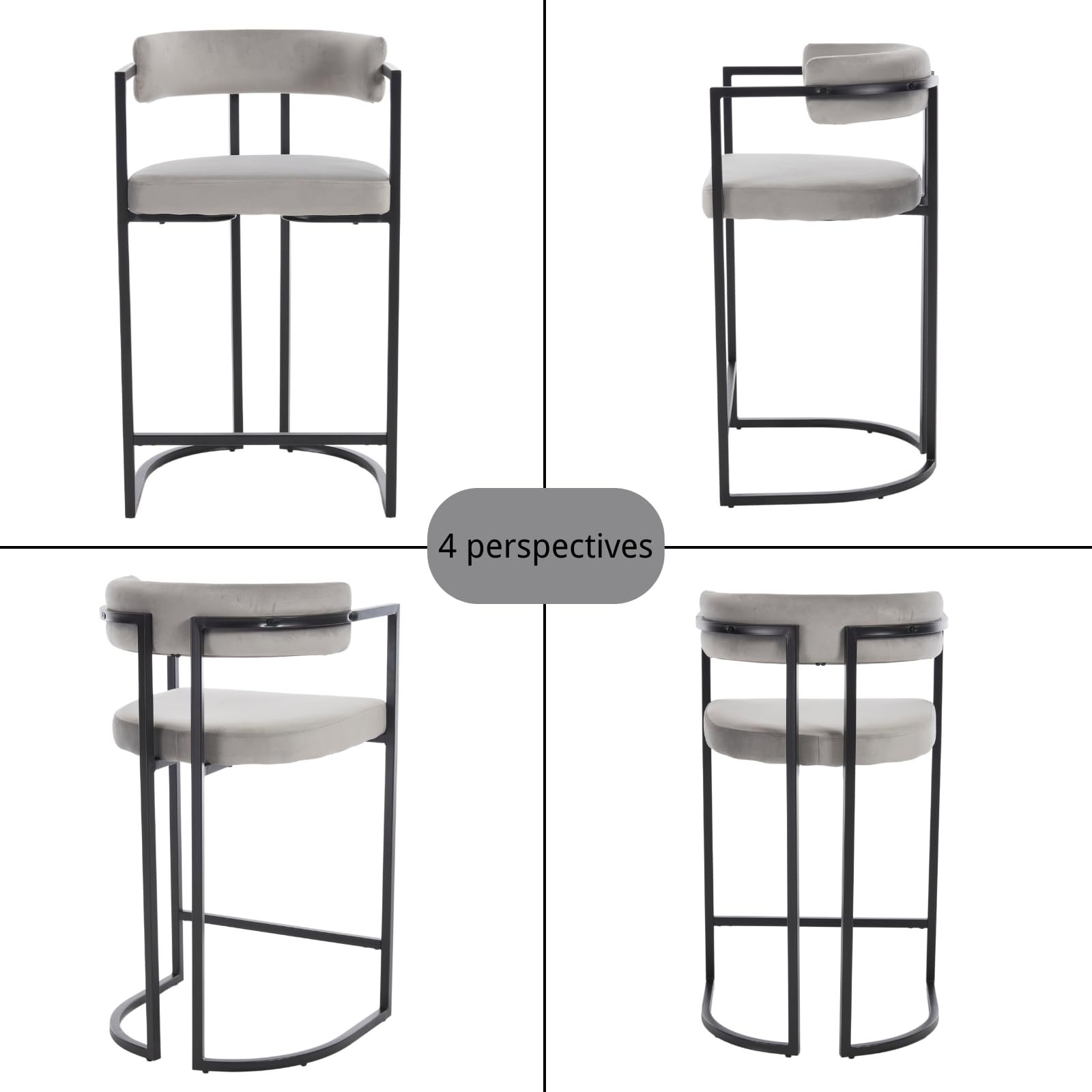 ROCITY 26"H Black Legs Counter Stools Set of 2 - X323CS