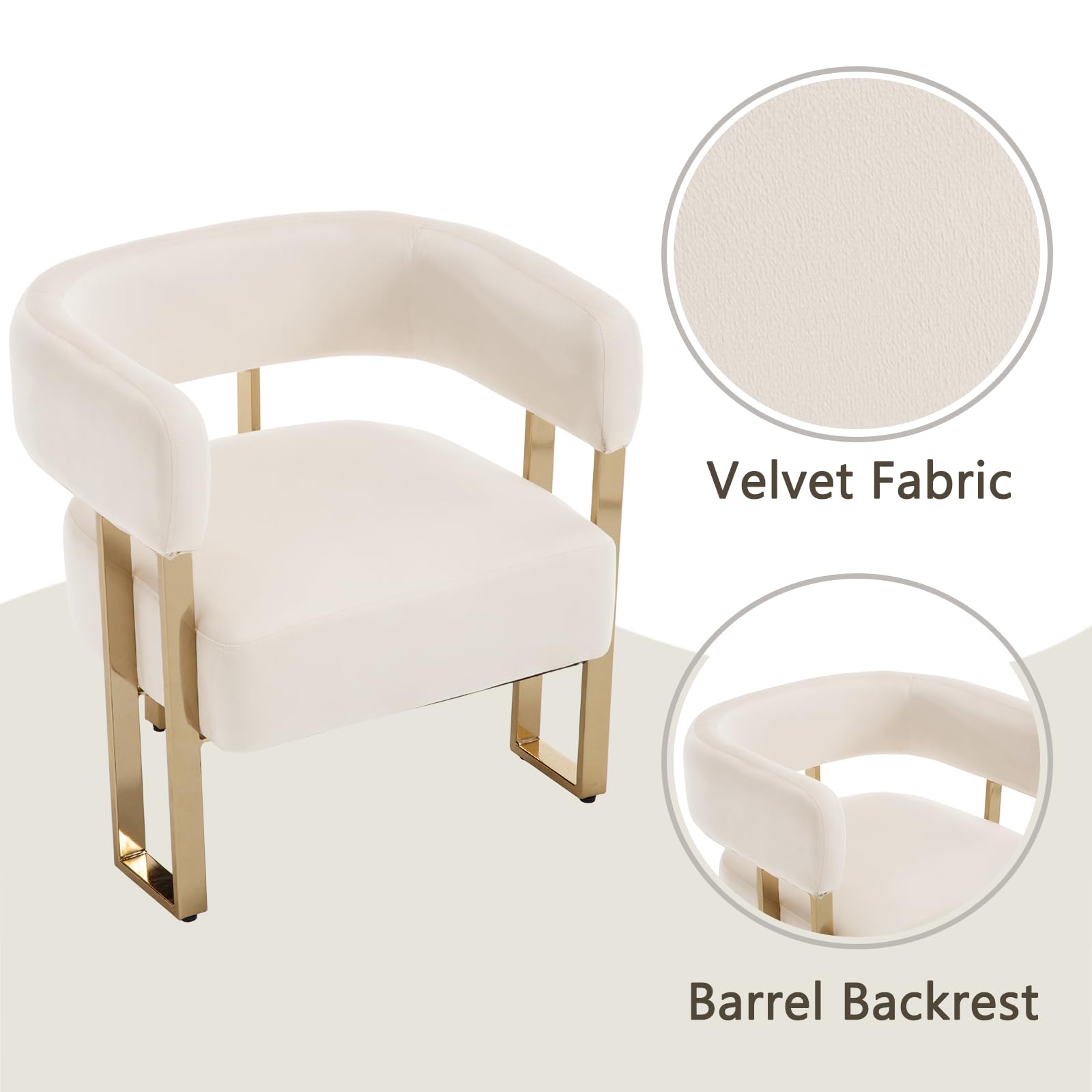 ZH4YOU Accent Chairs with Gold Metal Legs 1 PCS - 72005AC