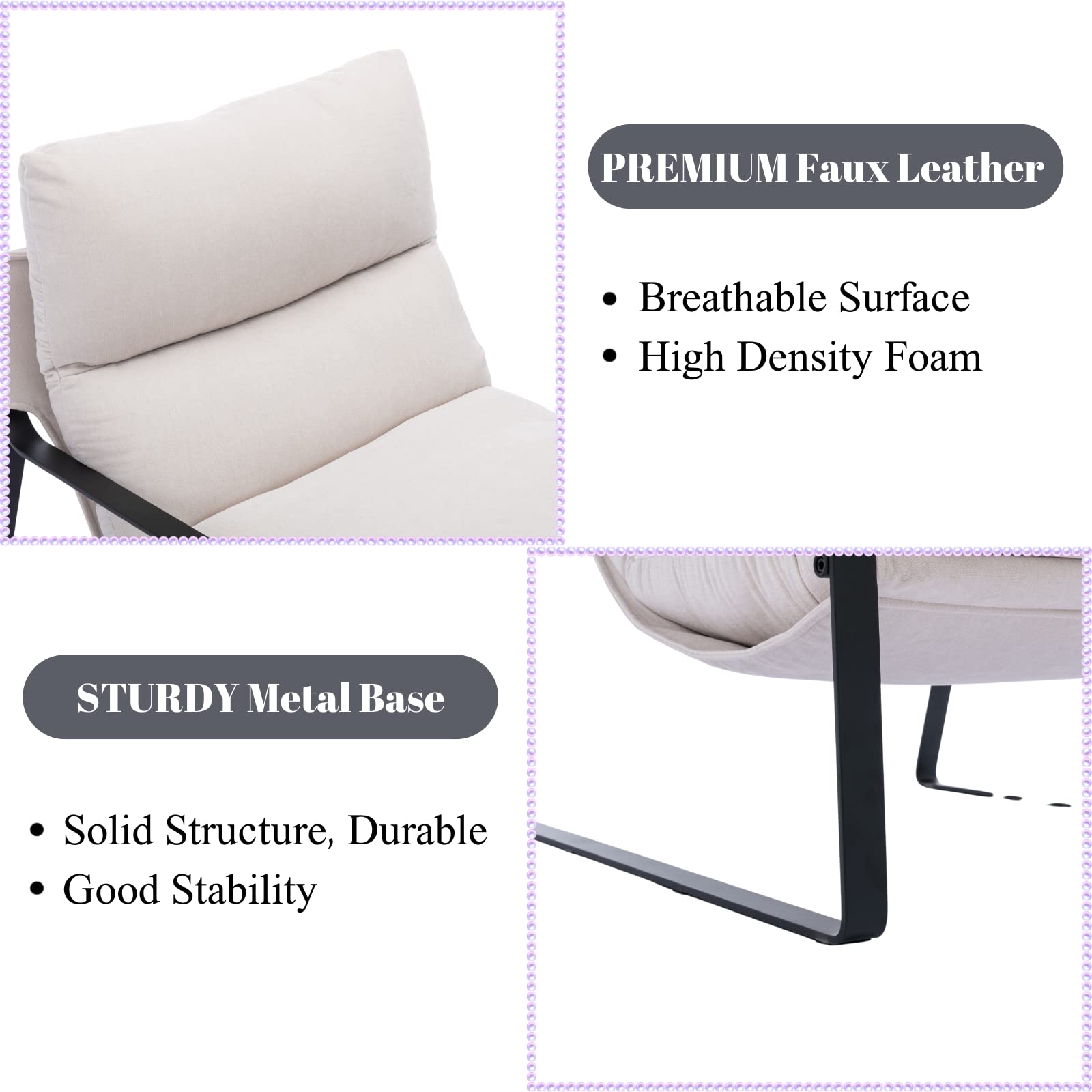 CIMOTA Modern PU Leather Accent Armchair 1 PCS - 19002AC