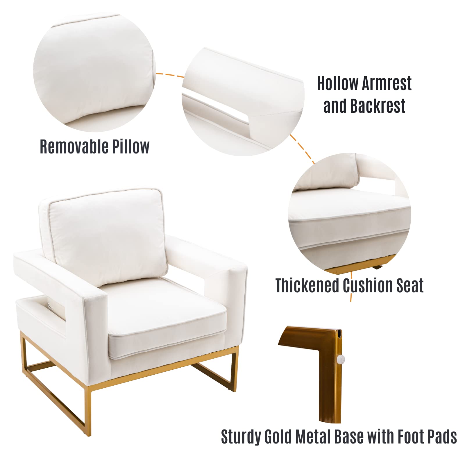ZH4YOU Elegant Accent Chair 1 PCS - 20530AC