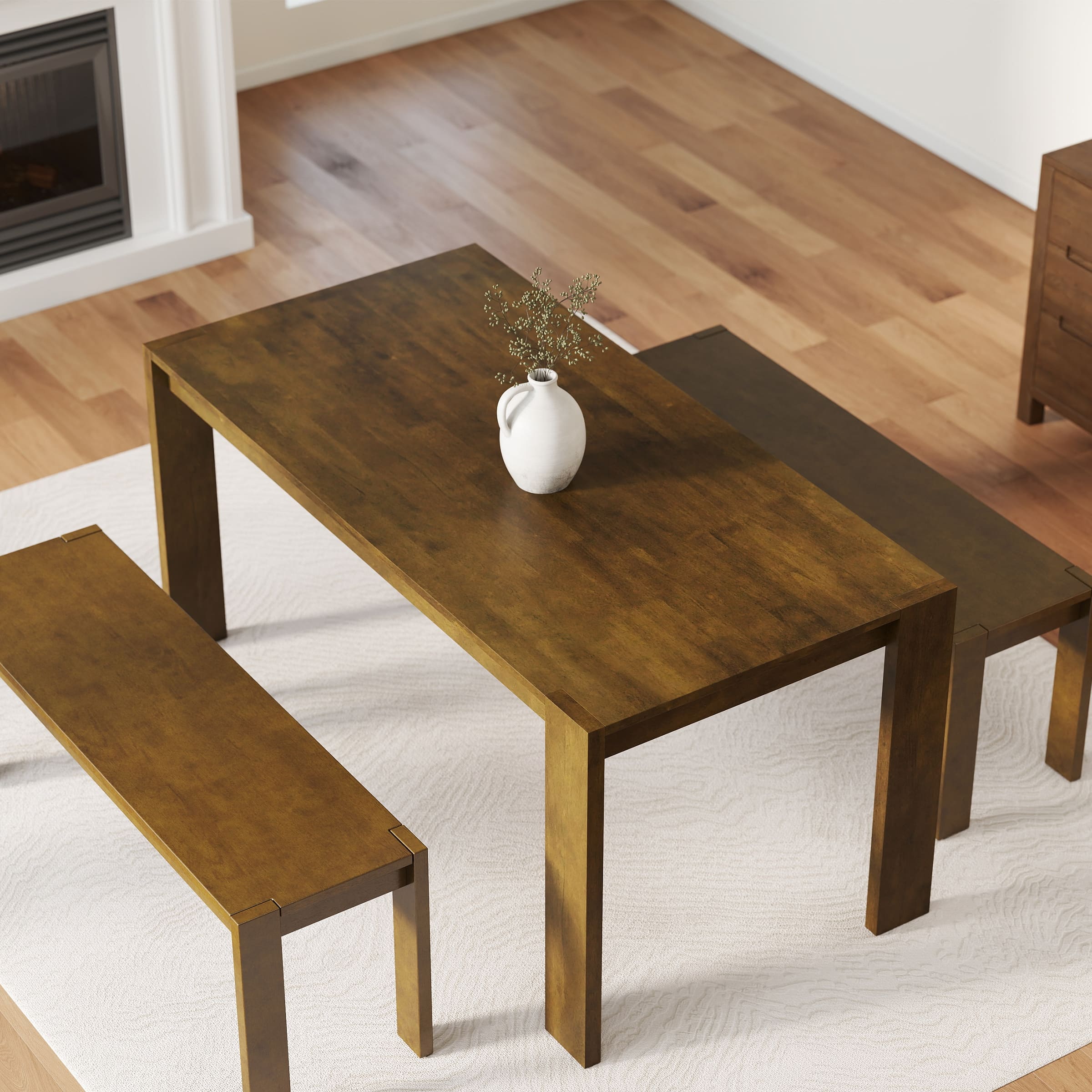 Kmax 63" Large Kitchen Long Dining Table with Wood Legs - 0001DT