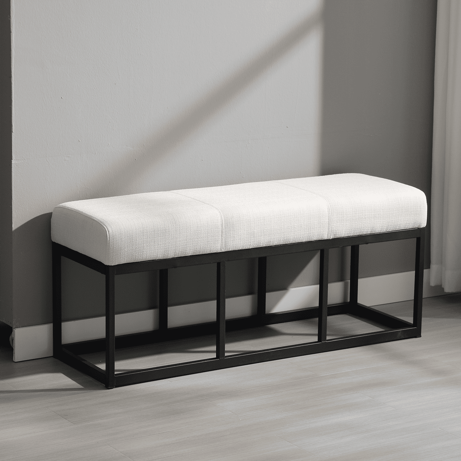 VESCASA Modern Comfortable Black Metal legs Bench - 2572
