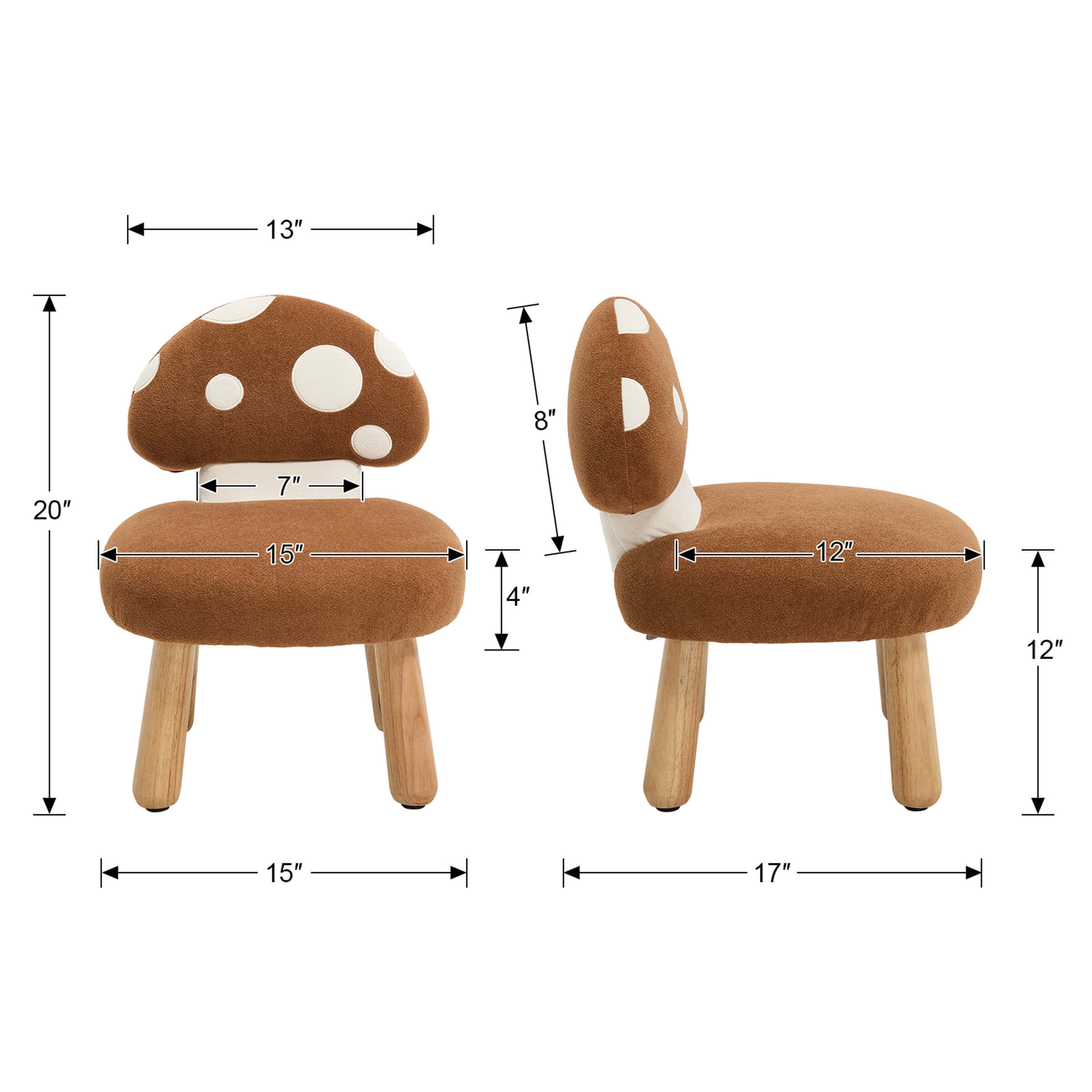 KMAX Soft Mushroom Shape Chenille Kids Chair - 4010DC