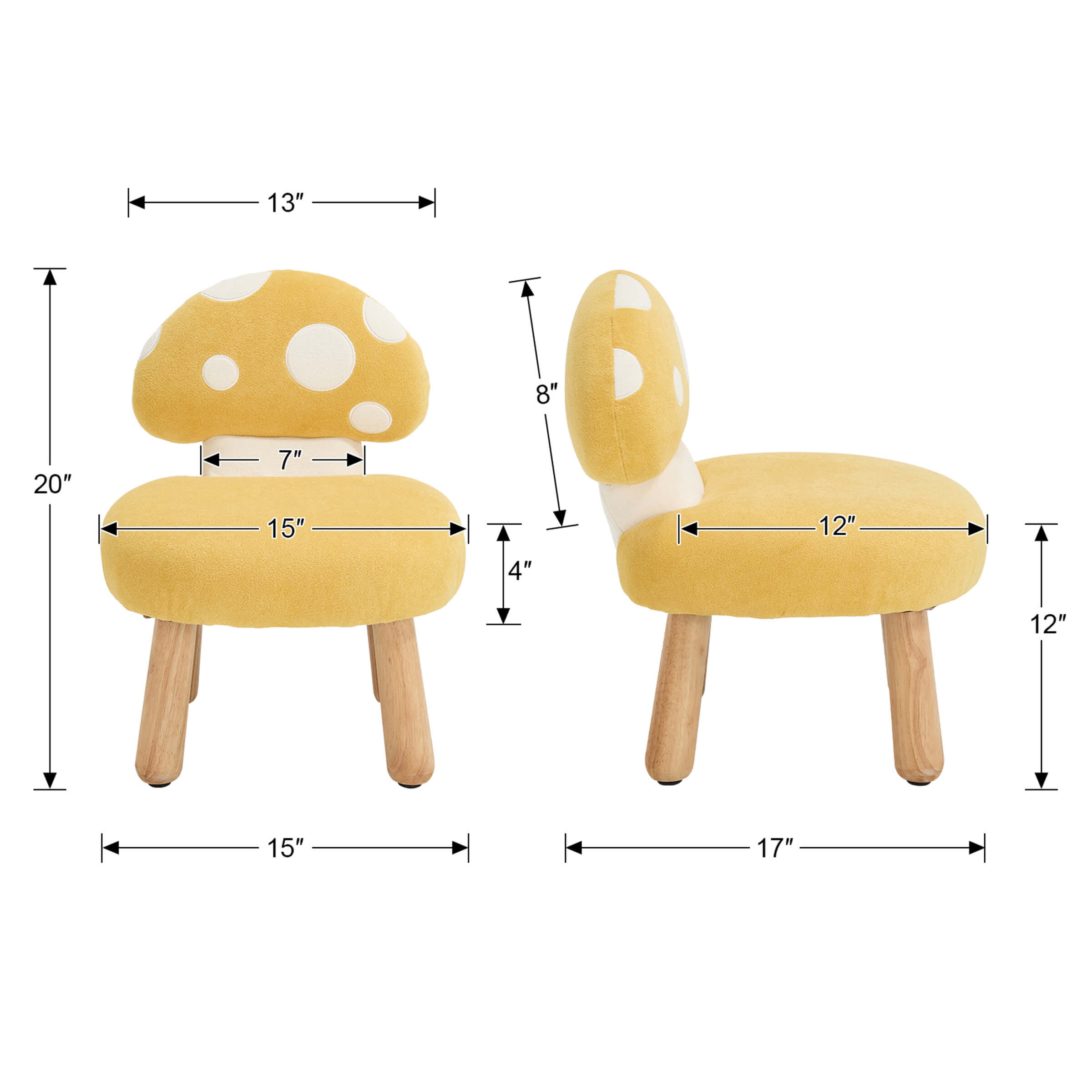 KMAX Soft Mushroom Shape Chenille Kids Chair - 4010DC