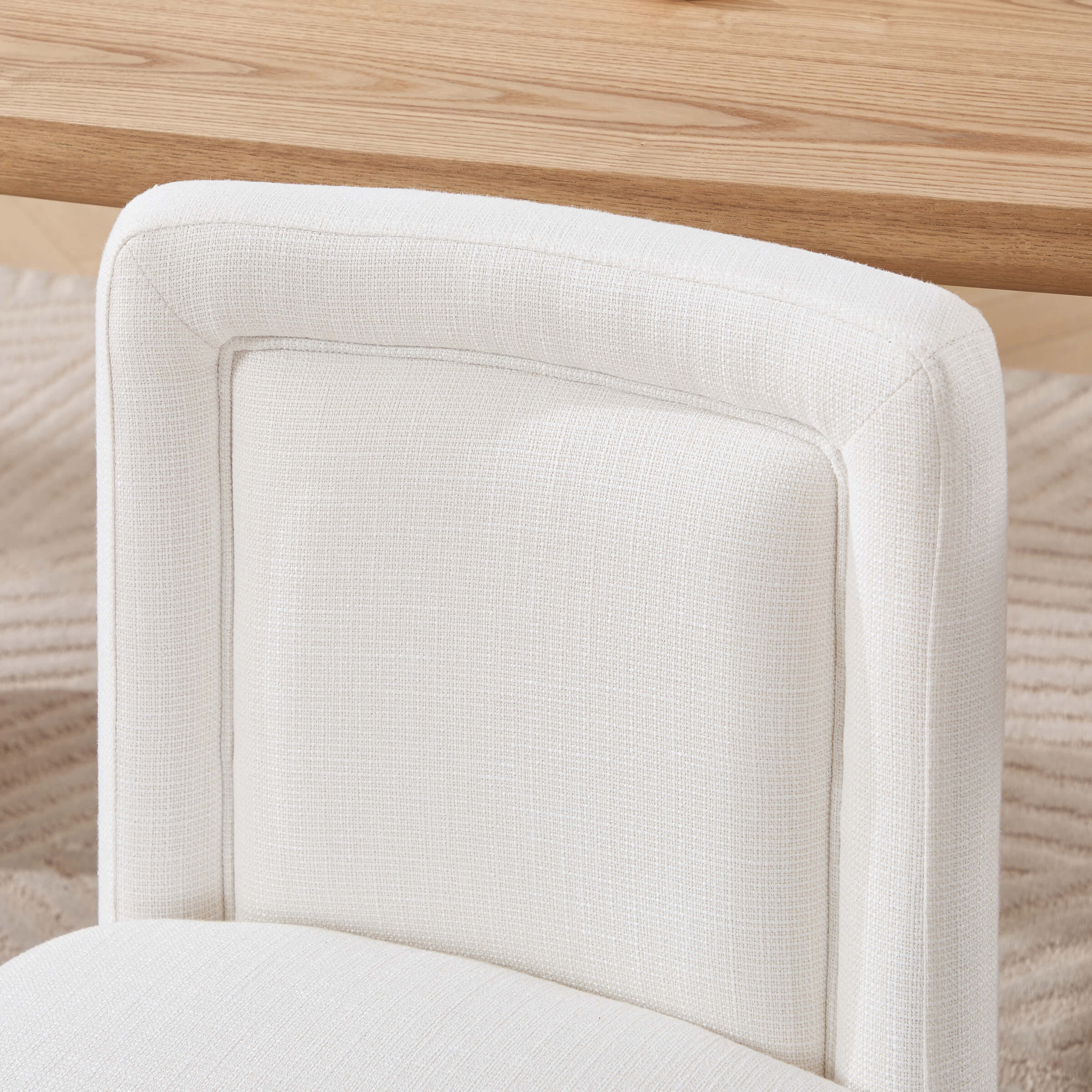 White chair fabric close-up