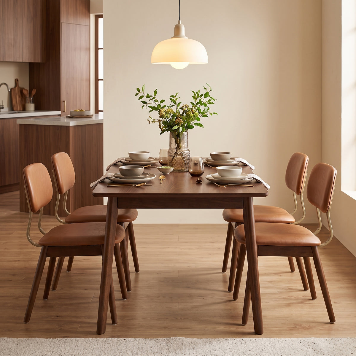 Modern Curved Back Dining Chairs Set of 2