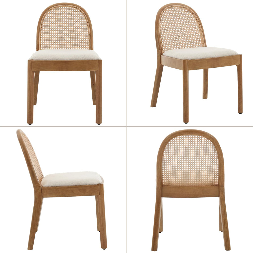 Padded Rattan Chair Rattan Upholstered Dining Chairs Set of 2 - 1866DC