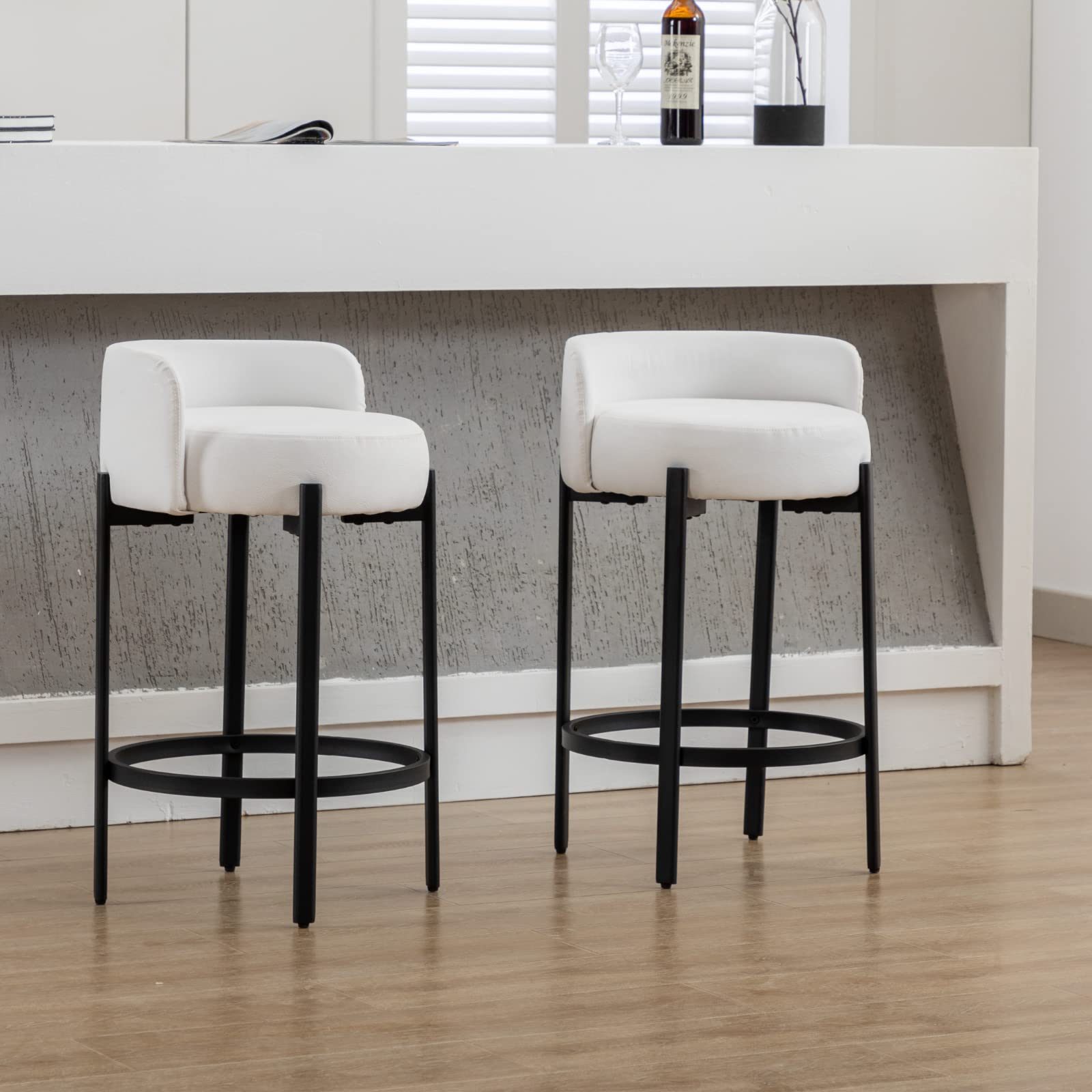 VESCASA 26"H Low Back Counter Height Bar Stools Set of 2 - 5108CS
